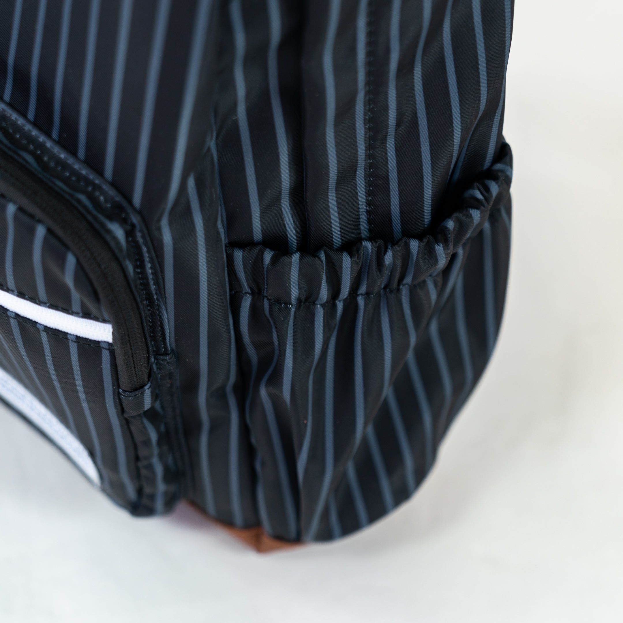 black leather backpack zippers moto designer The Legacy II Pinstripe Backpack (Black)