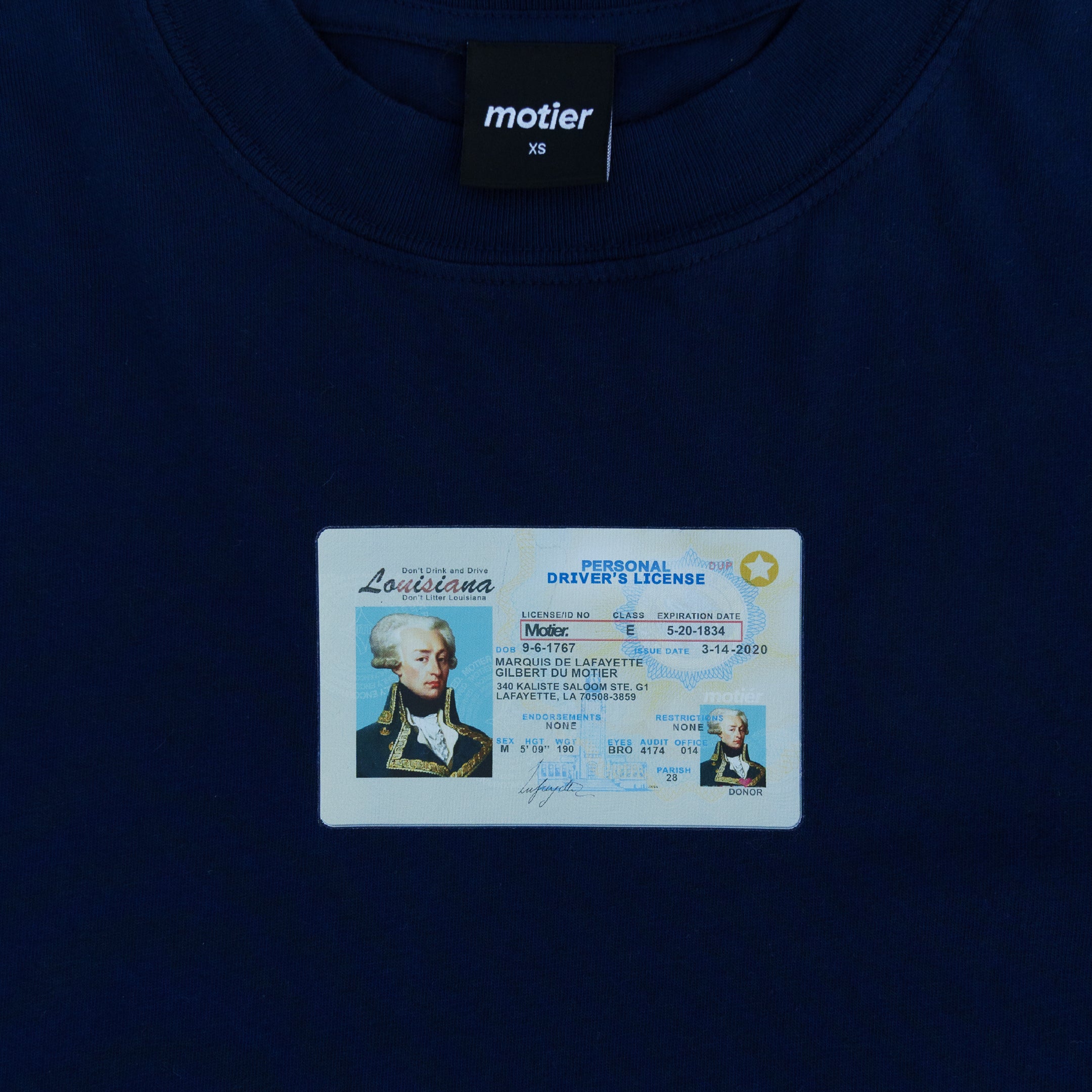 The Marquis License Luxe Long Sleeve Signature Tee (Navy) - Motier Lafayette 