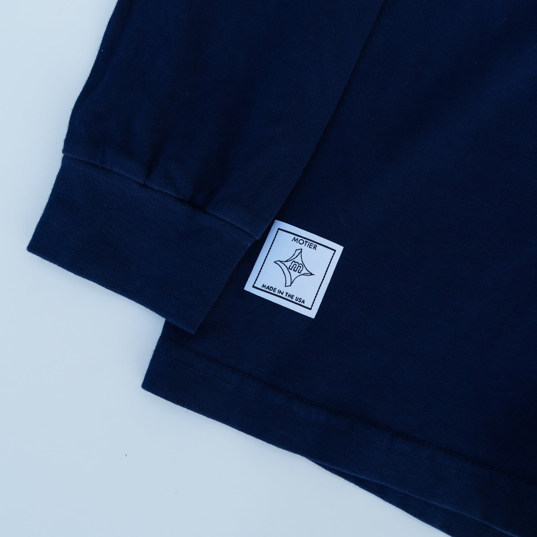 The Marquis License Luxe Long Sleeve Signature Tee (Navy) - Motier Lafayette 