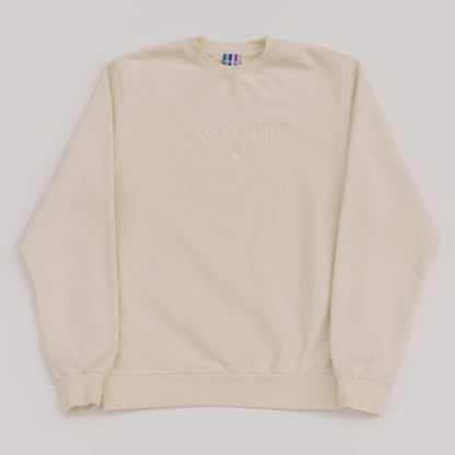 The Motier Astroid Embroidery Luxe Crewneck (Lily White)