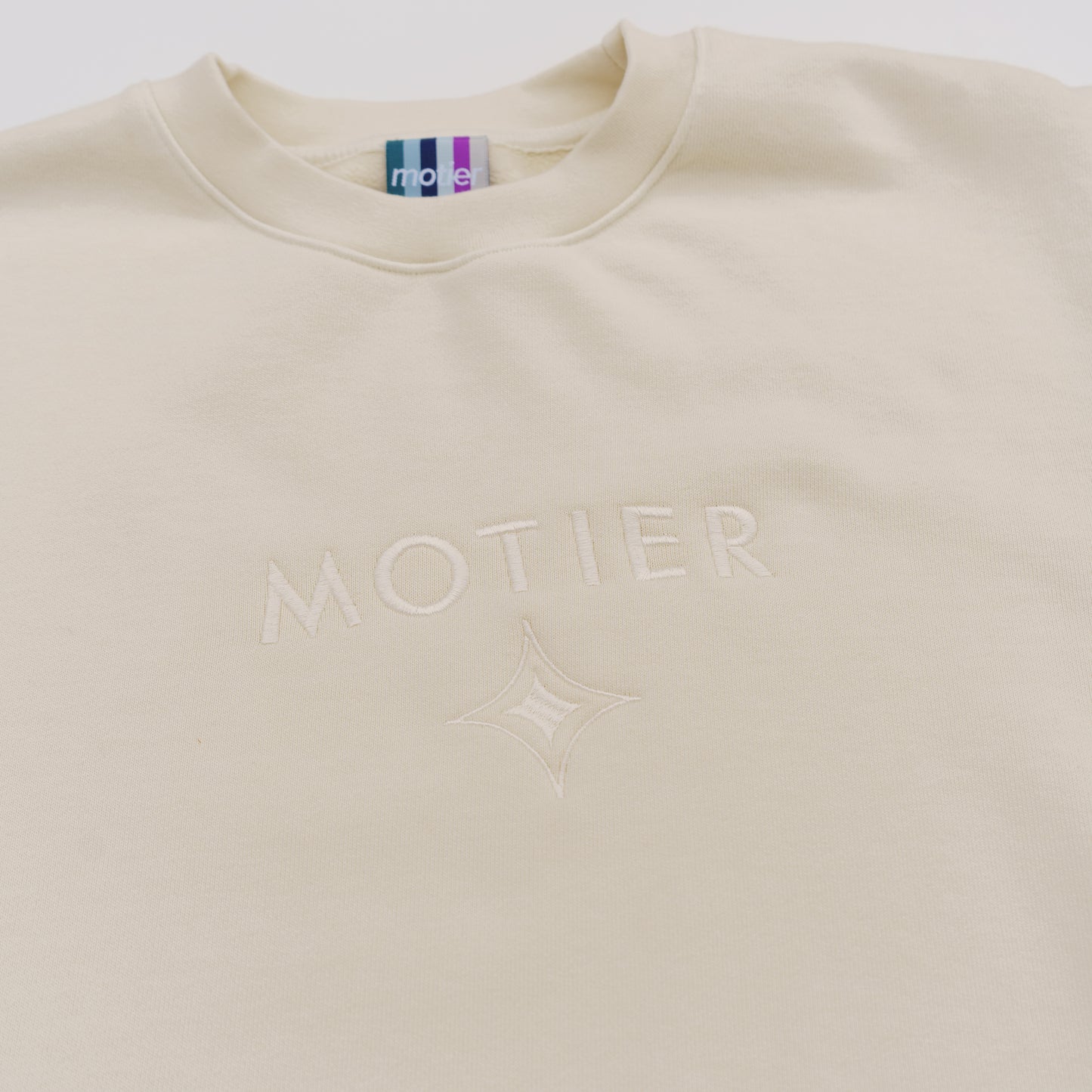 The Motier Astroid Embroidery Luxe Crewneck (Lily White)