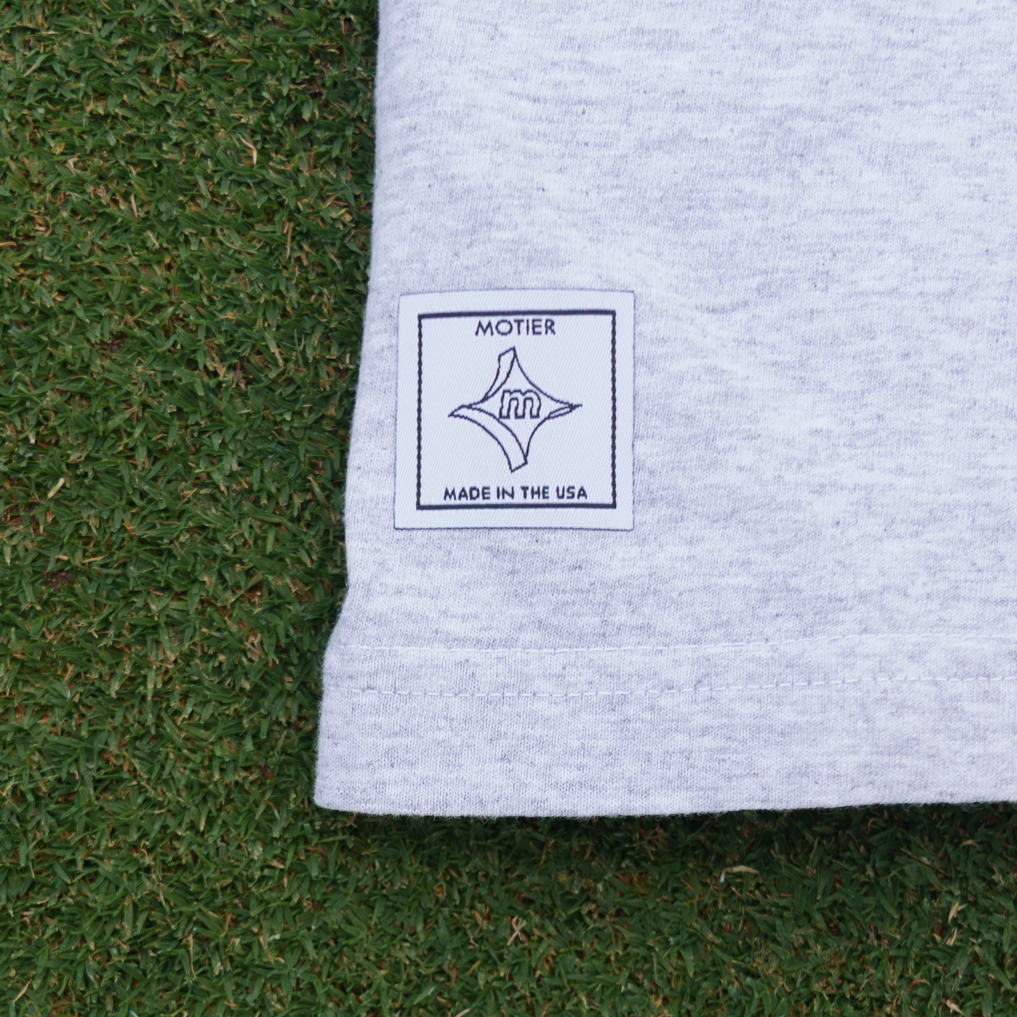 The Pin Mock Neck Luxe Tee (Heather Grey) - Motier Lafayette 