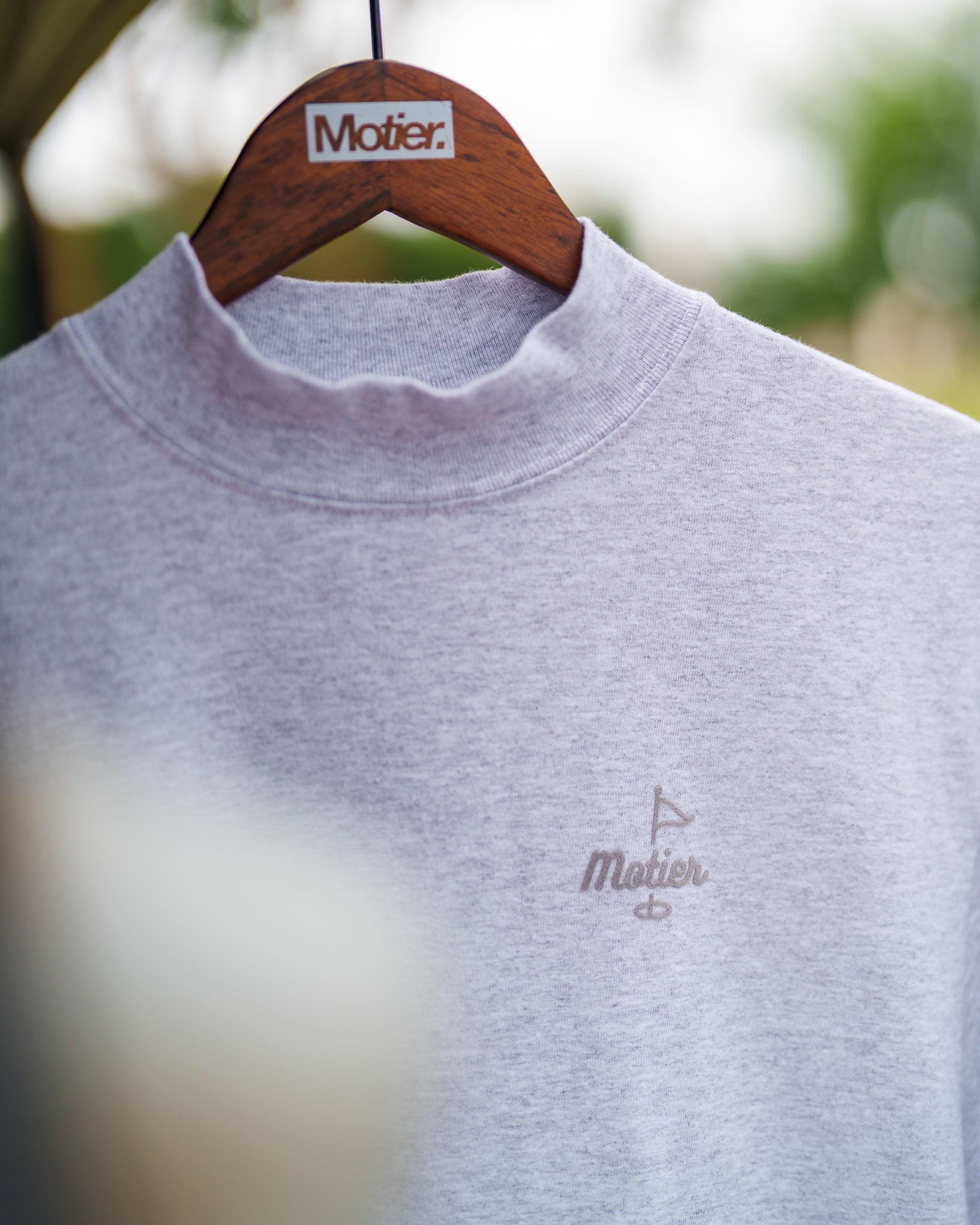 The Pin Mock Neck Luxe Tee (Heather Grey) - Motier Lafayette 