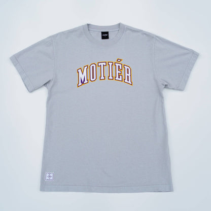 The Pinstripe University Luxe Tee (Lt. Grey)