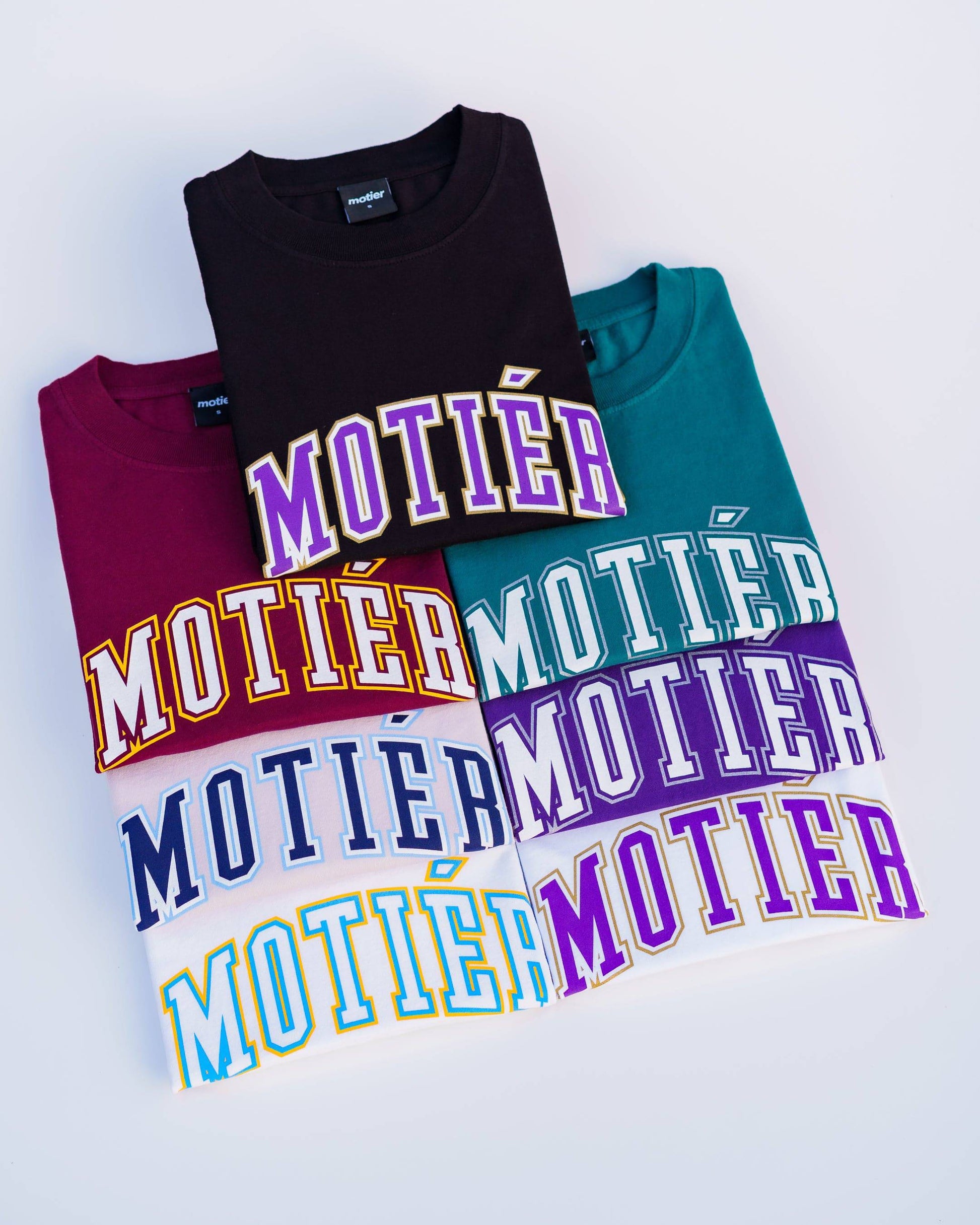 University Luxe Tee (White/Purple/Gold) - Motier Lafayette 