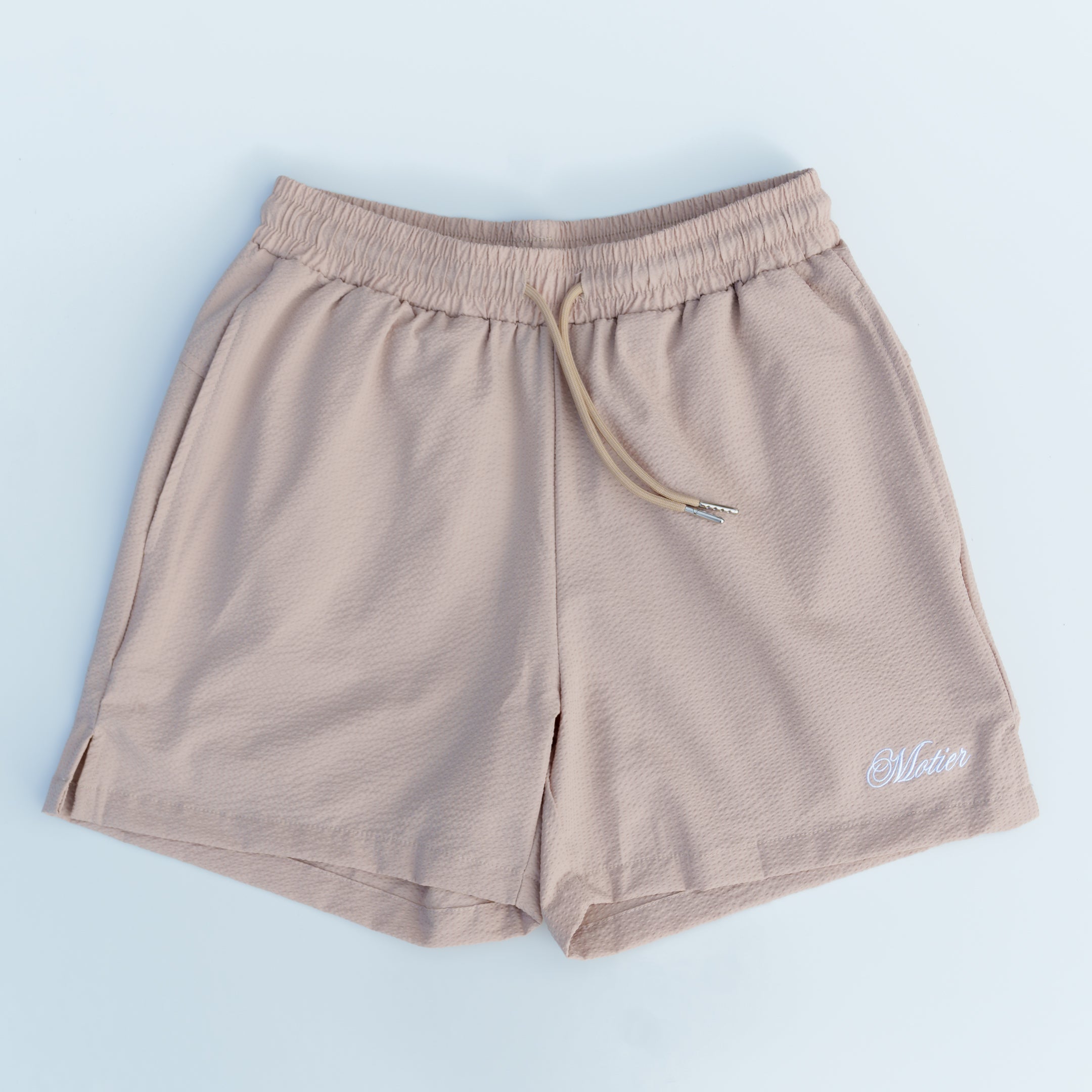 The Winston Seersucker Shorts (Sand Stone)