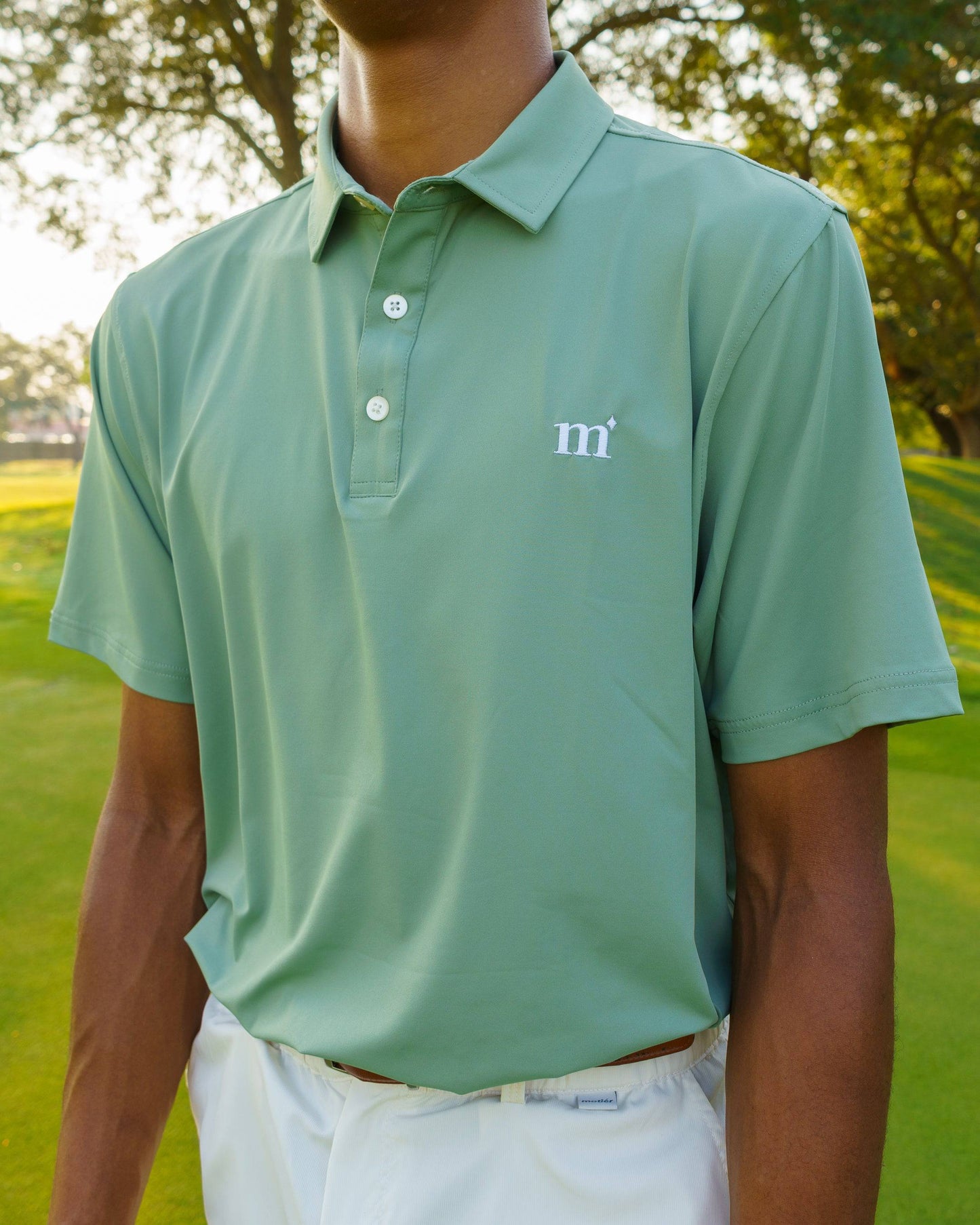 The Motier Tour Golf Polo (Tea Olive)
