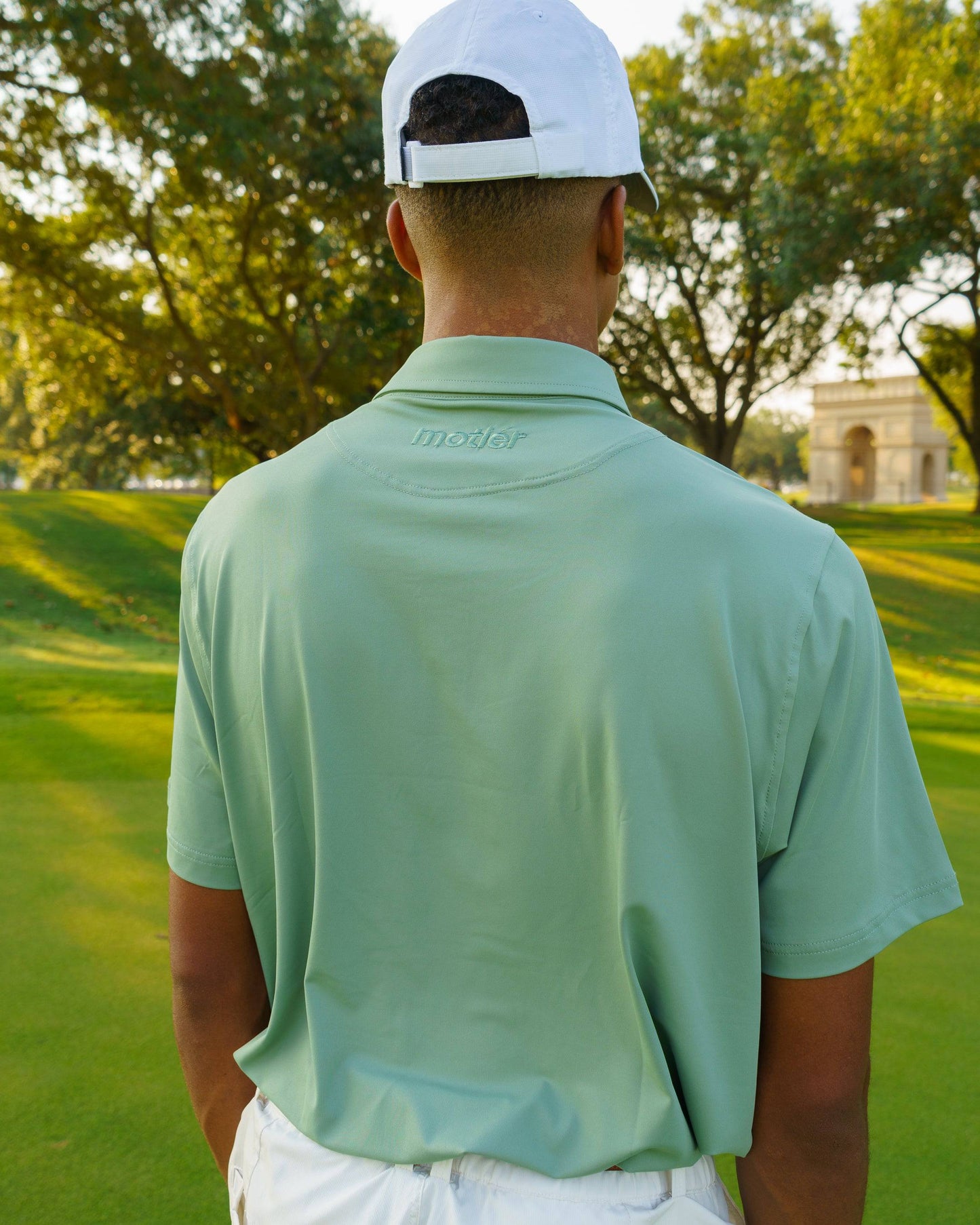 The Motier Tour Golf Polo (Tea Olive)