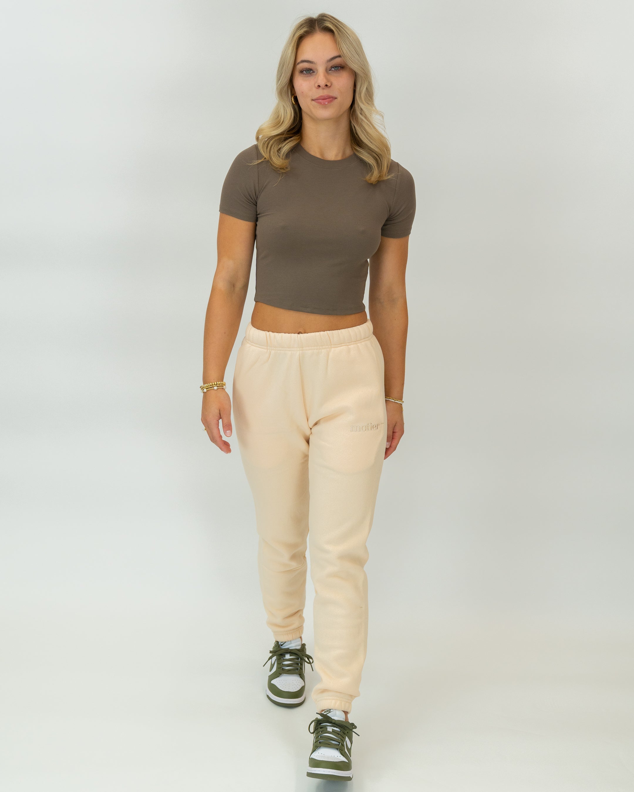 Micro-Ribbed Athleisure Baby Tee (Brushed Nickel) - Motier Lafayette 