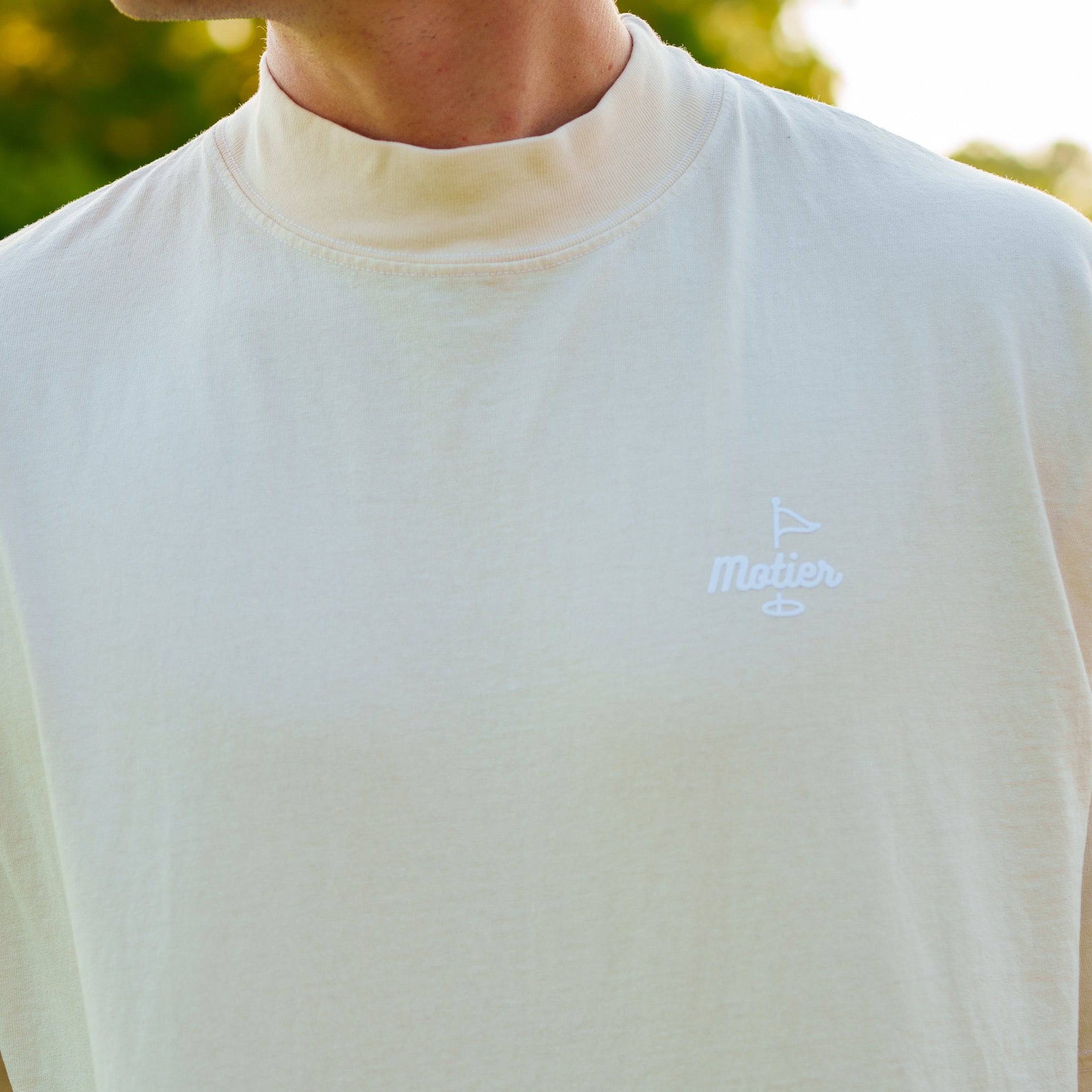 The Pin Mock Neck Luxe Tee (Cream) - Motier Lafayette 