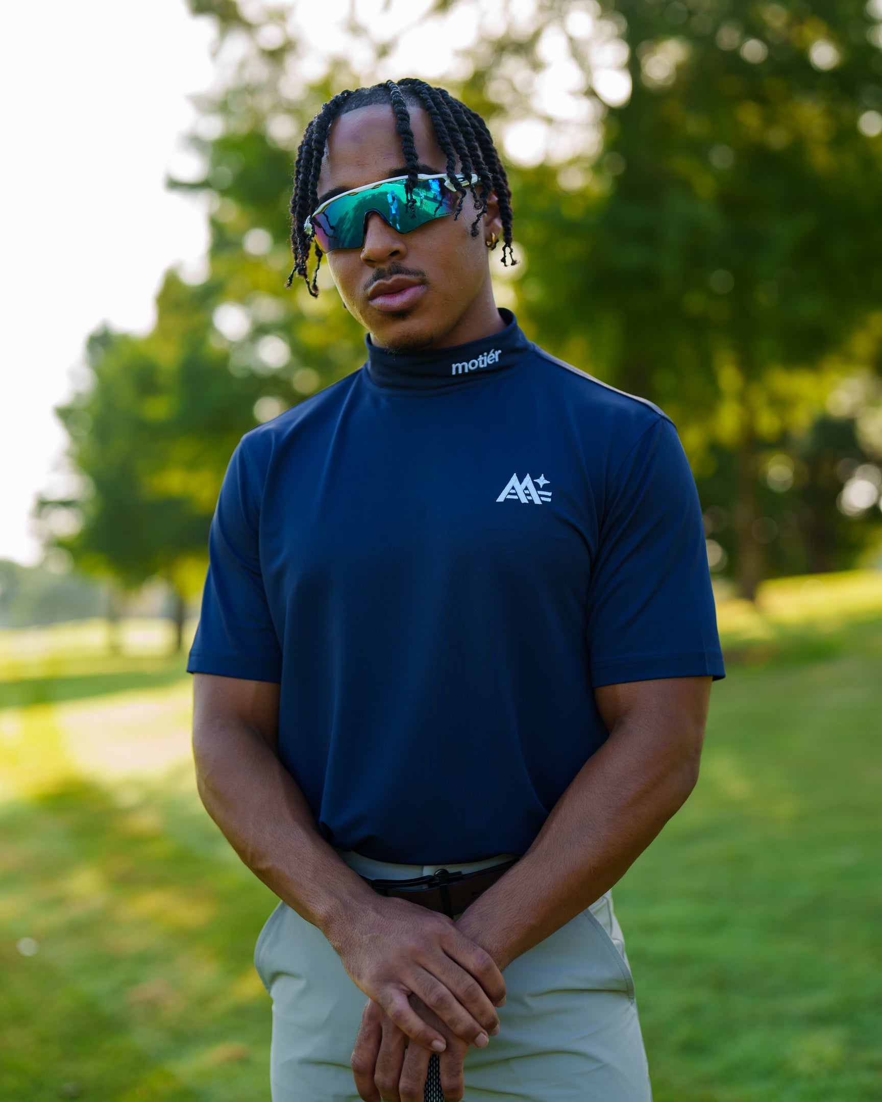The Motier Tour Performance Mock Neck (Navy)