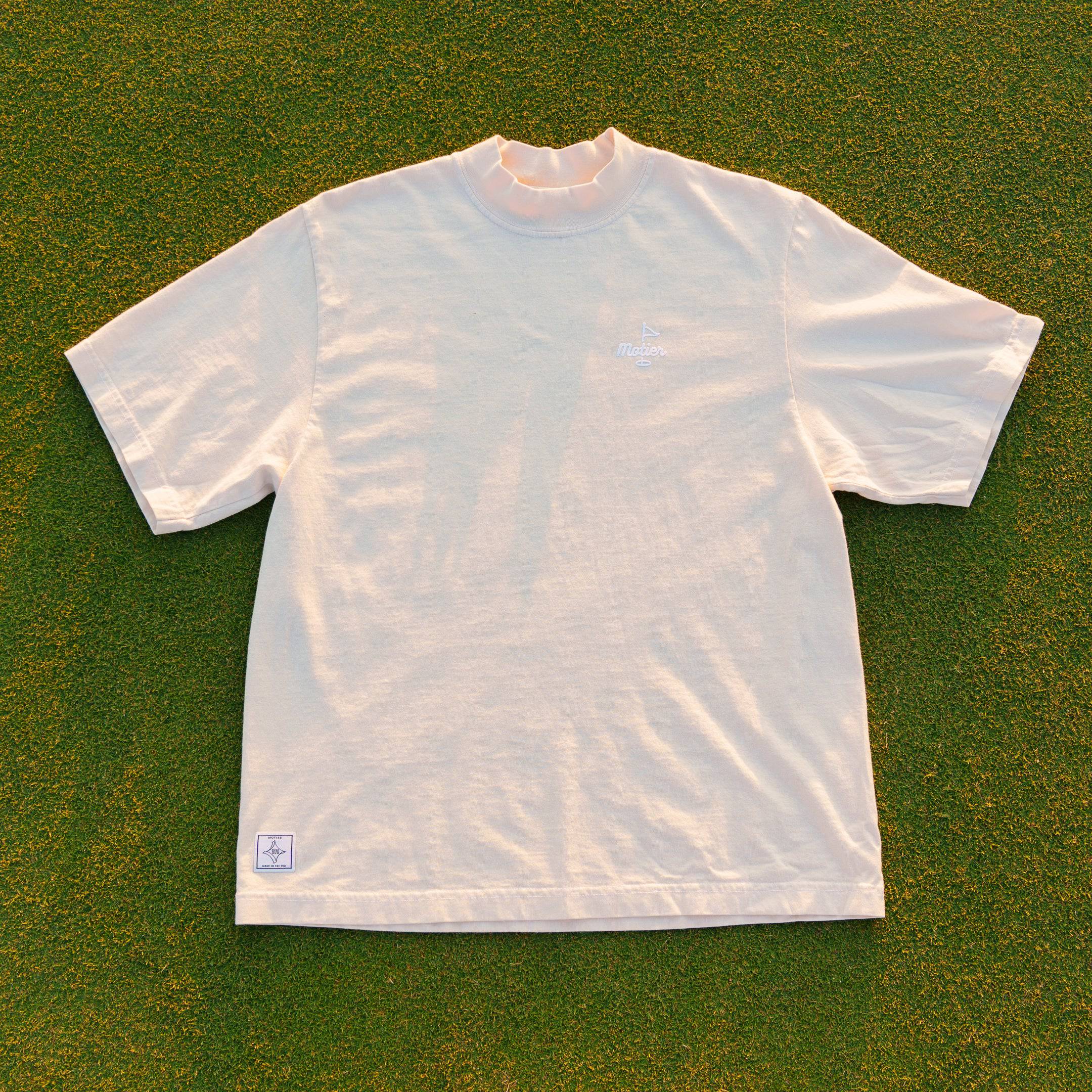 The Pin Mock Neck Luxe Tee (Cream) - Motier Lafayette 