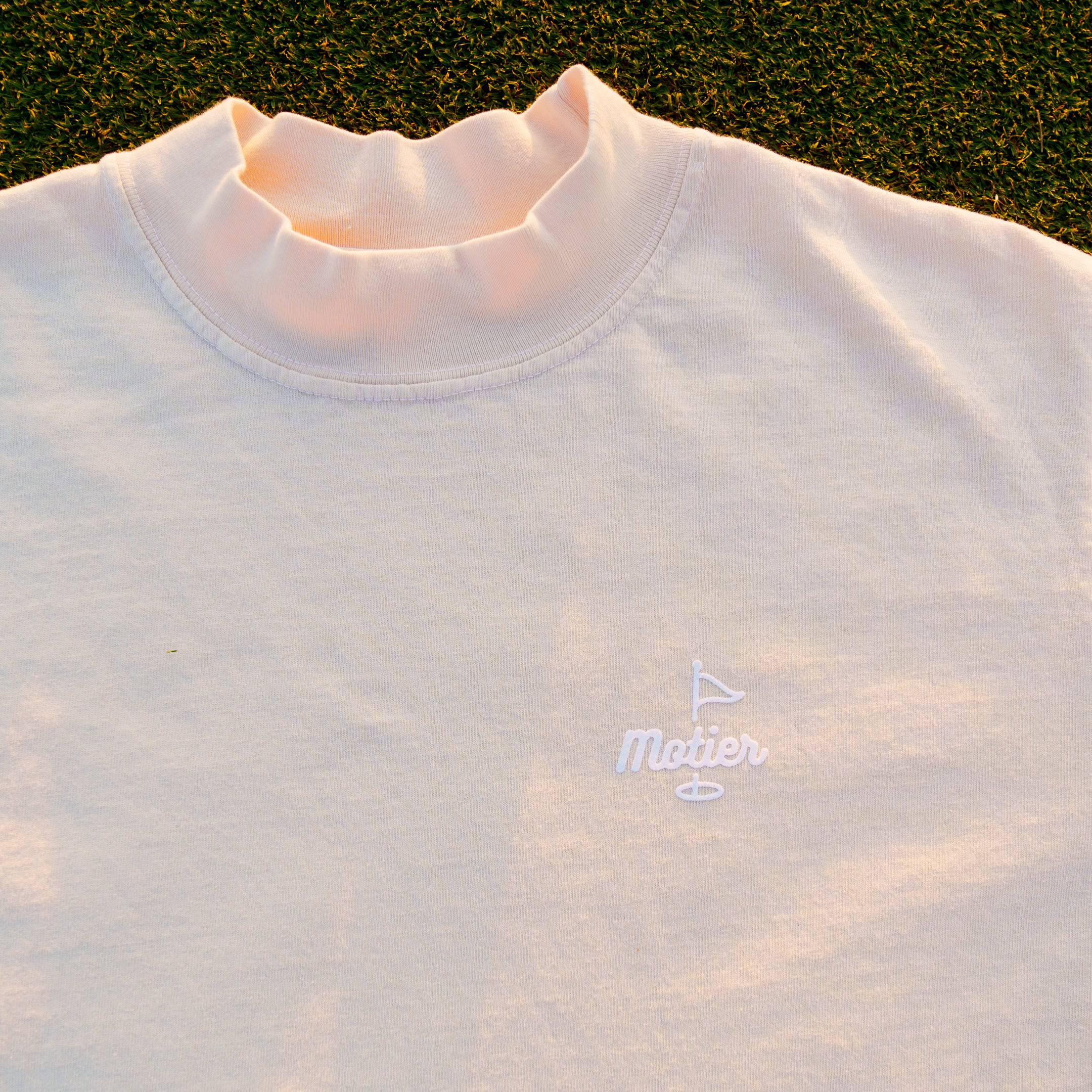 The Pin Mock Neck Luxe Tee (Cream) - Motier Lafayette 