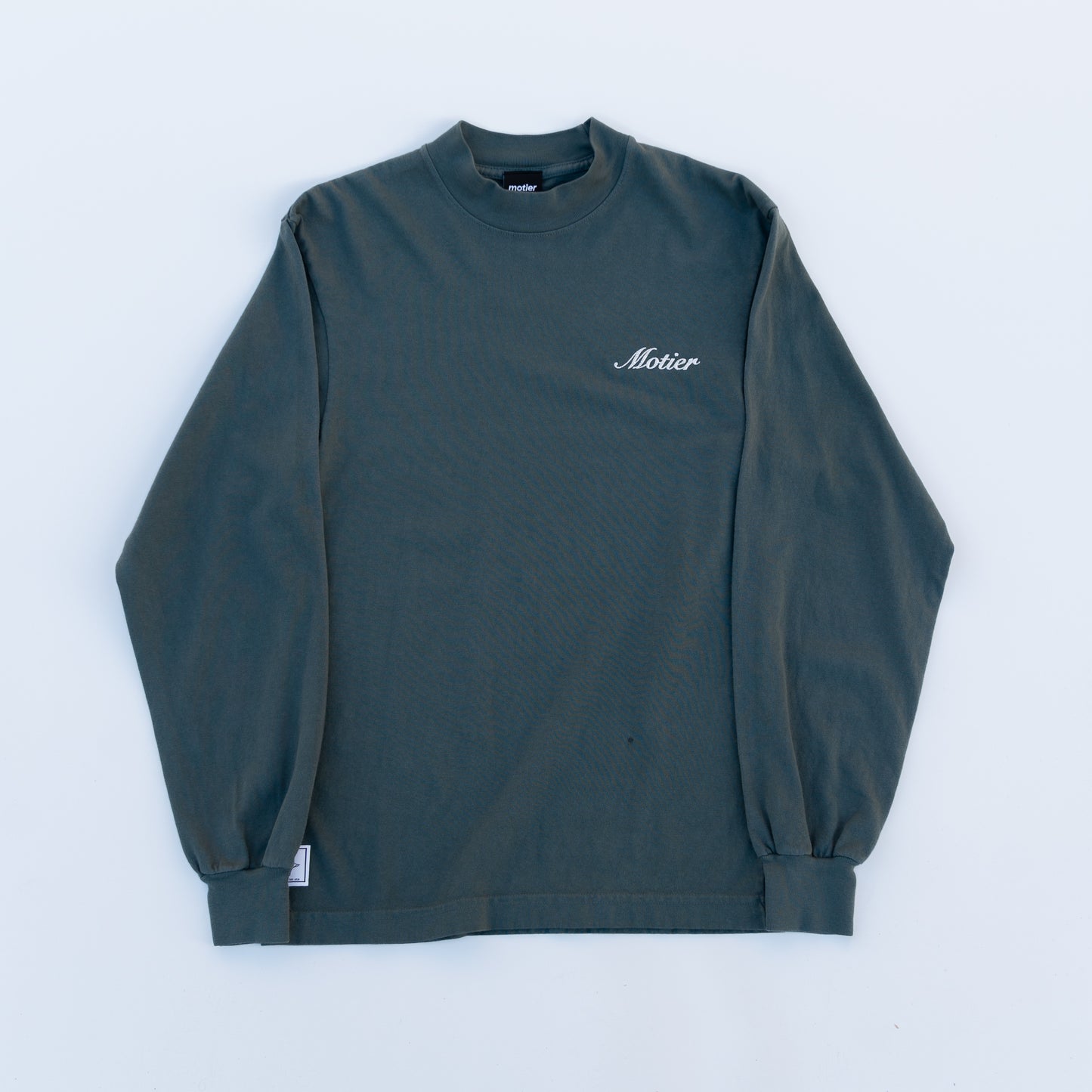 The Script Mock-Neck L/S Luxe Tee (Pine) - Motier Lafayette 