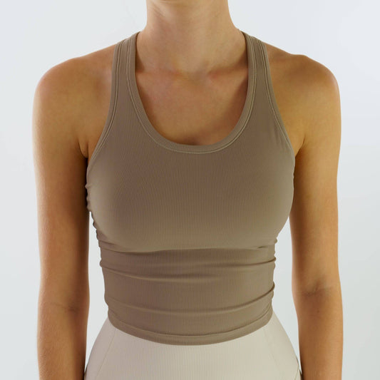 Molded Ribbed Racerback Tank (Brushed Nickel)