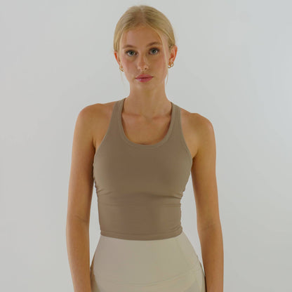 Molded Ribbed Racerback Tank (Brushed Nickel)