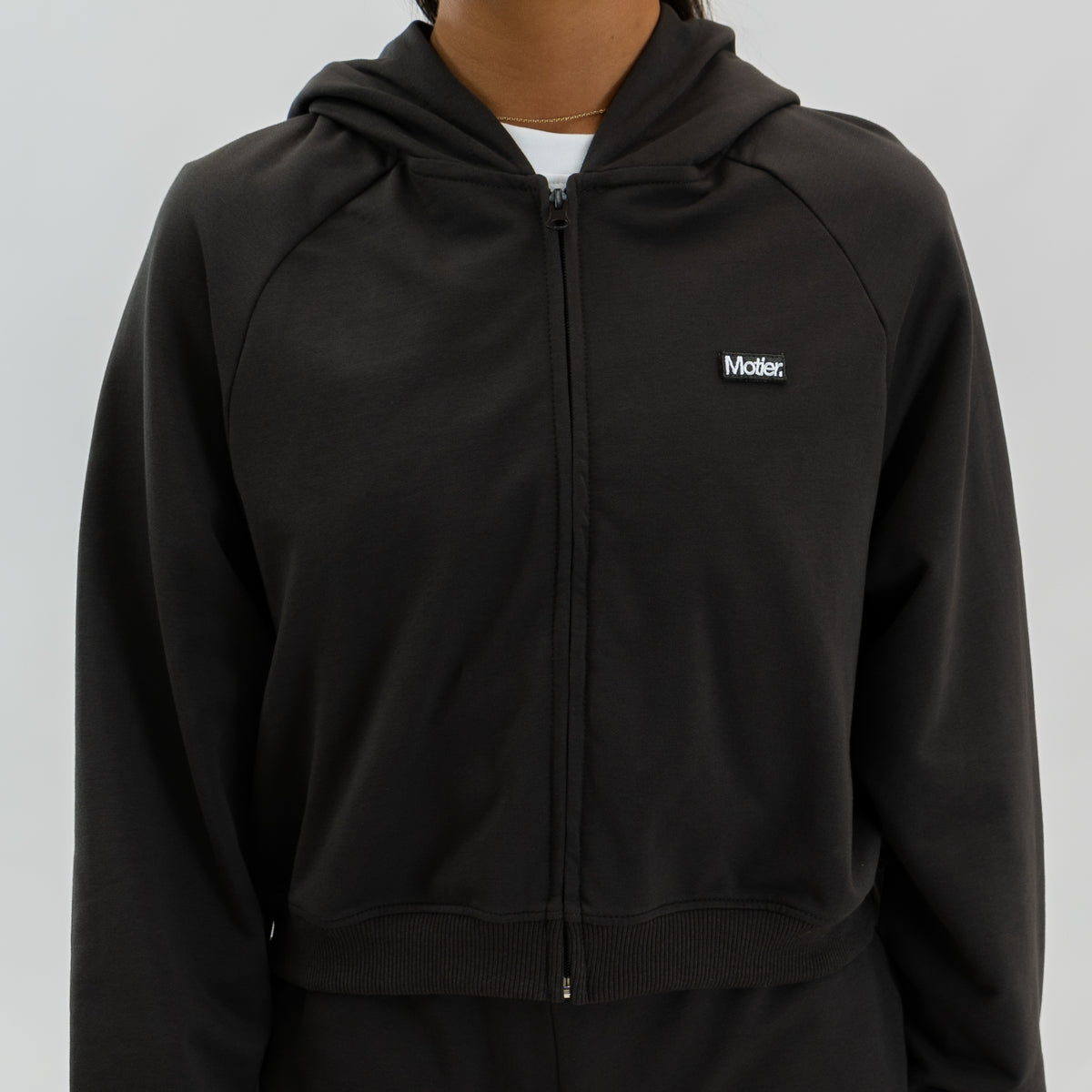 Motier Lafayette The Refresh Full-Zip Hoodie in Brownstone, a casual brown zip-up hoodie with a relaxed fit.