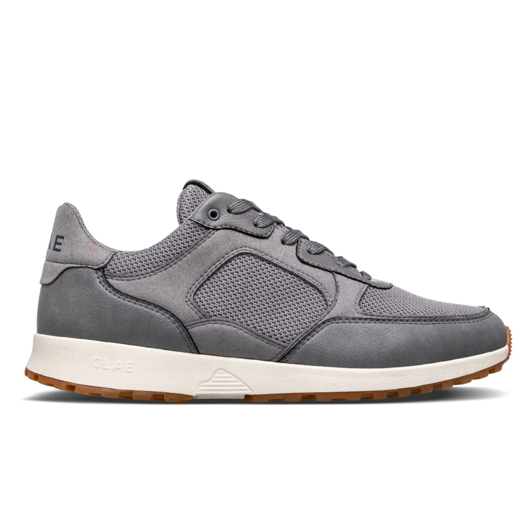 Clae Joshua Vegan Frost Grey shoes by Motier Lafayette, featuring sleek design and vegan leather for men and women.