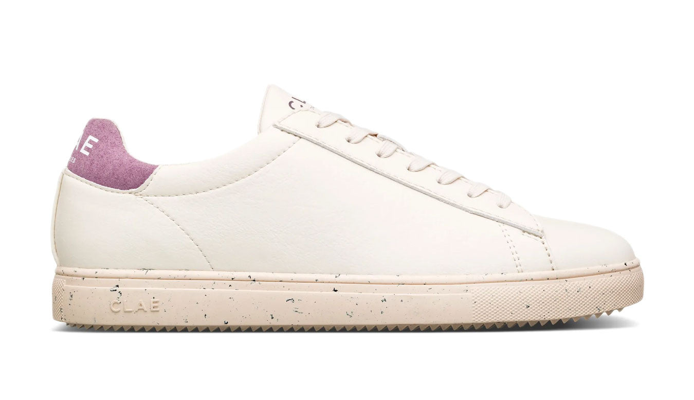 Clae Bradley vegan shoes by Motier Lafayette in off-white elderberry color, stylish men's and women's footwear.