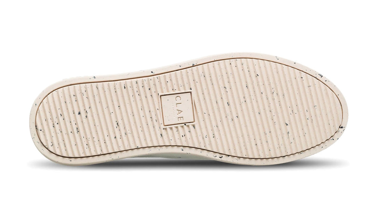 Motier Lafayette Clae Bradley shoes in off-white elderberry vegan leather, featuring a sleek design for men and women.