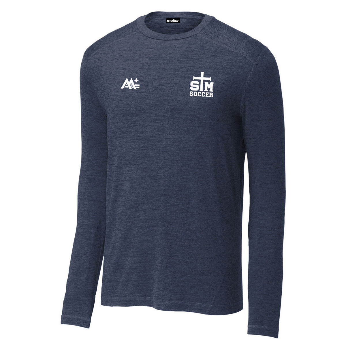 Motier Lafayette STM Versatile 2.0 long sleeve top in navy, featuring a comfortable fit and casual style.