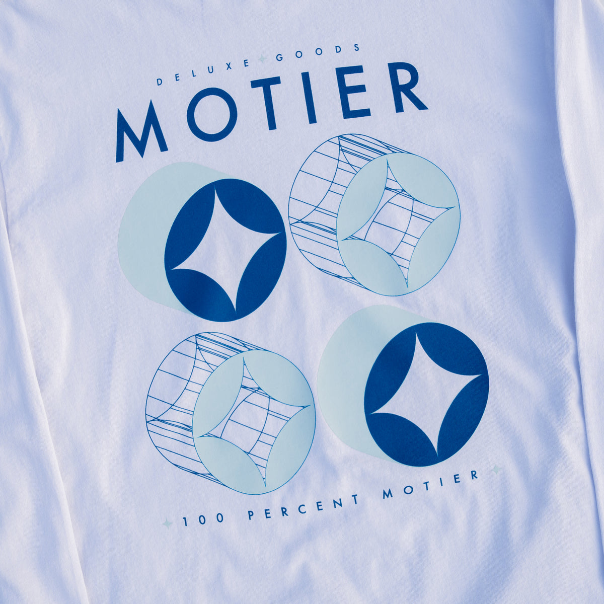 Motier Lafayette Framework Long Sleeve Premium Luxe Tee in Cloudrift, showing the soft, fitted fabric and stylish design.