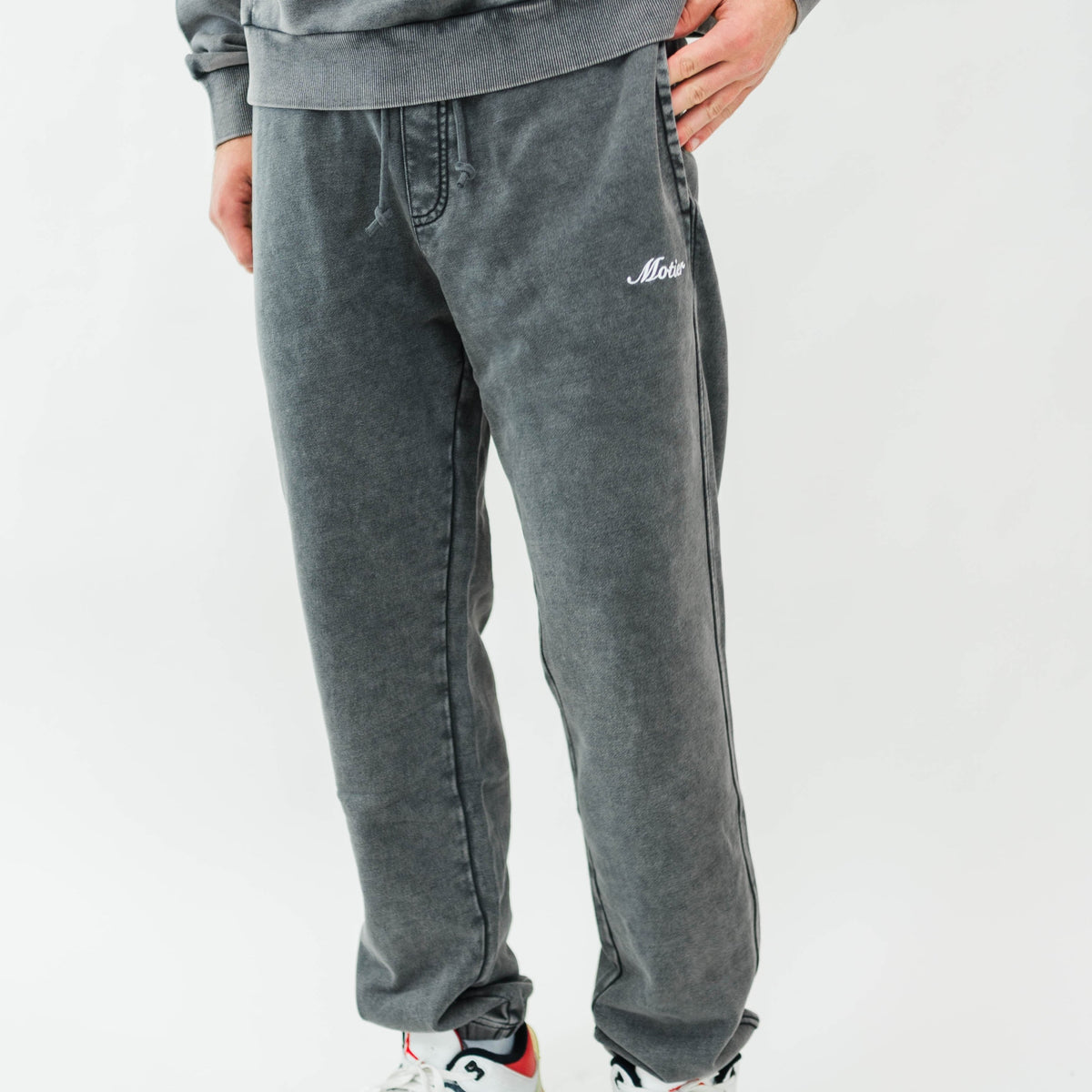 Motier Lafayette Vital Signature Sweatpants in Bristol color, shown with comfortable fit and casual style on model.