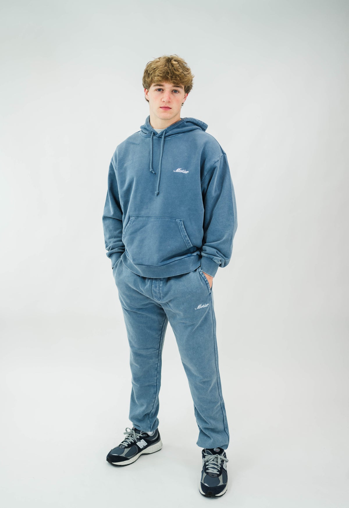 Motier Lafayette Vital Signature Sweatpants in infinity color, XS size, showcasing comfortable fit and soft fabric.