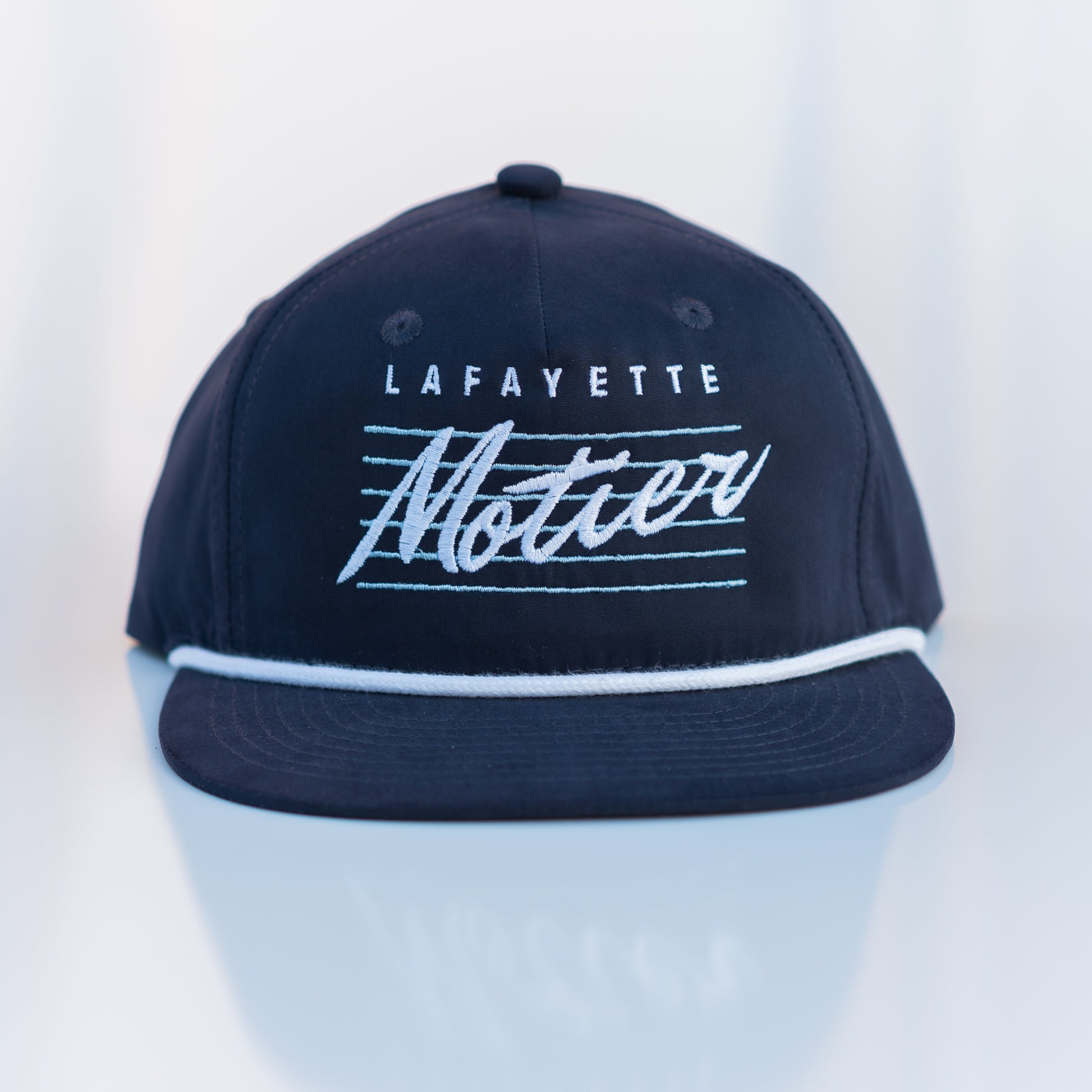 Retro Lafayette Roped Snapback (Navy/Baby Blue) - Motier Lafayette 