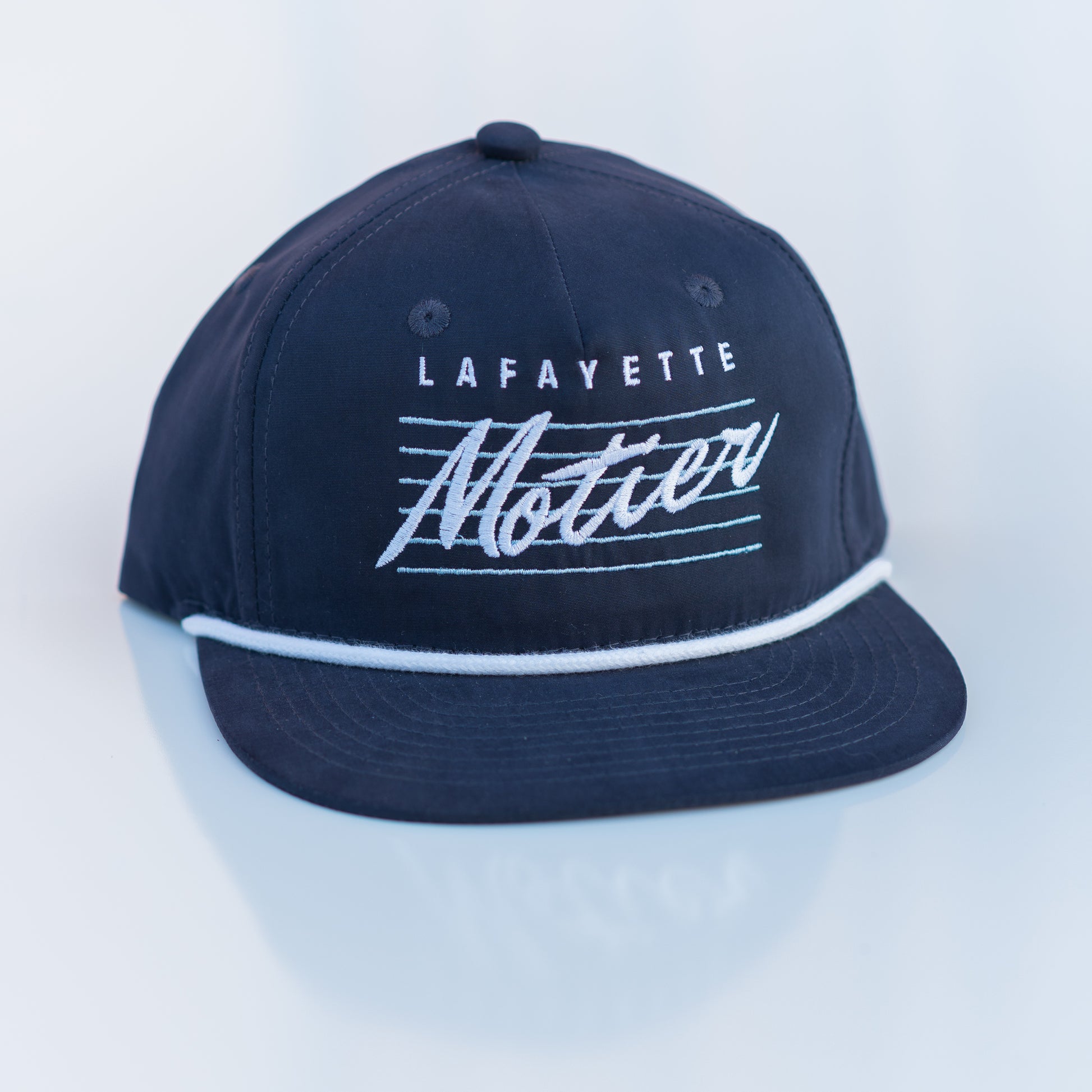 Retro Lafayette Roped Snapback (Navy/Baby Blue) - Motier Lafayette 