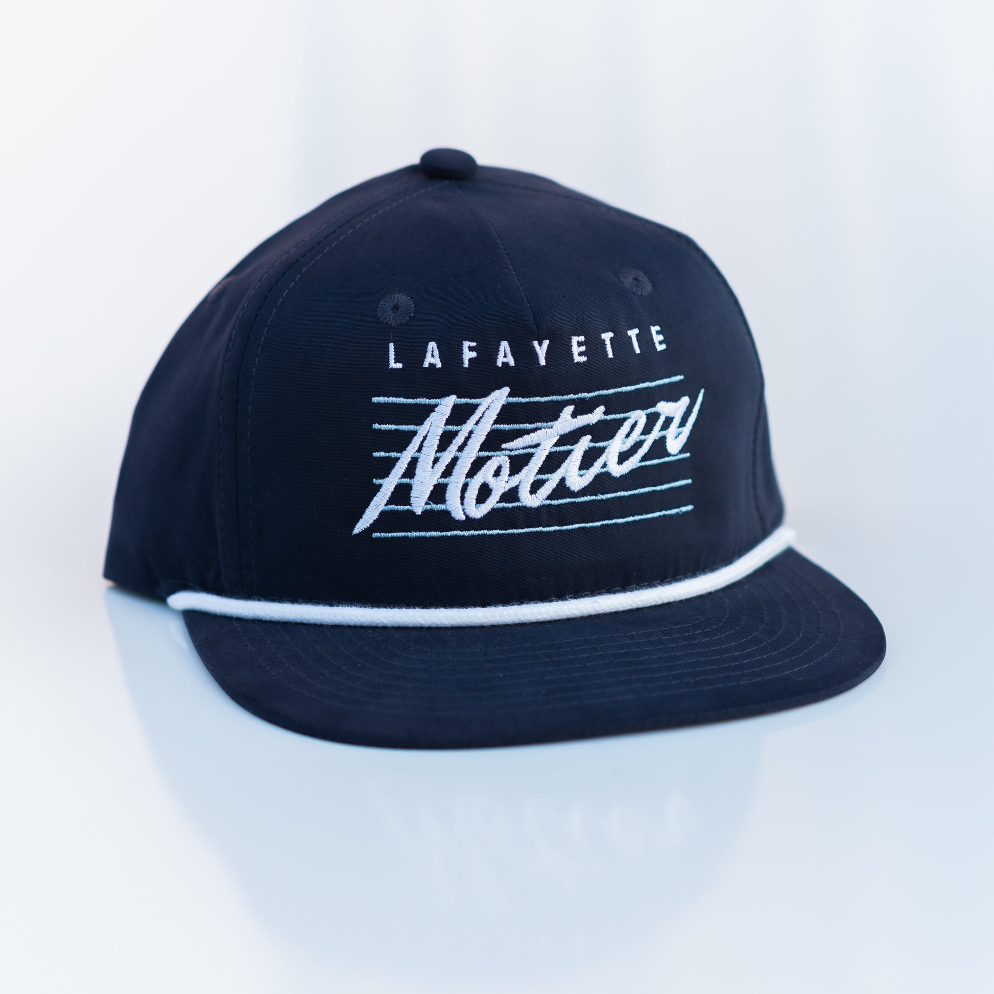 Retro Lafayette Roped Snapback (Navy/Baby Blue) - Motier Lafayette 