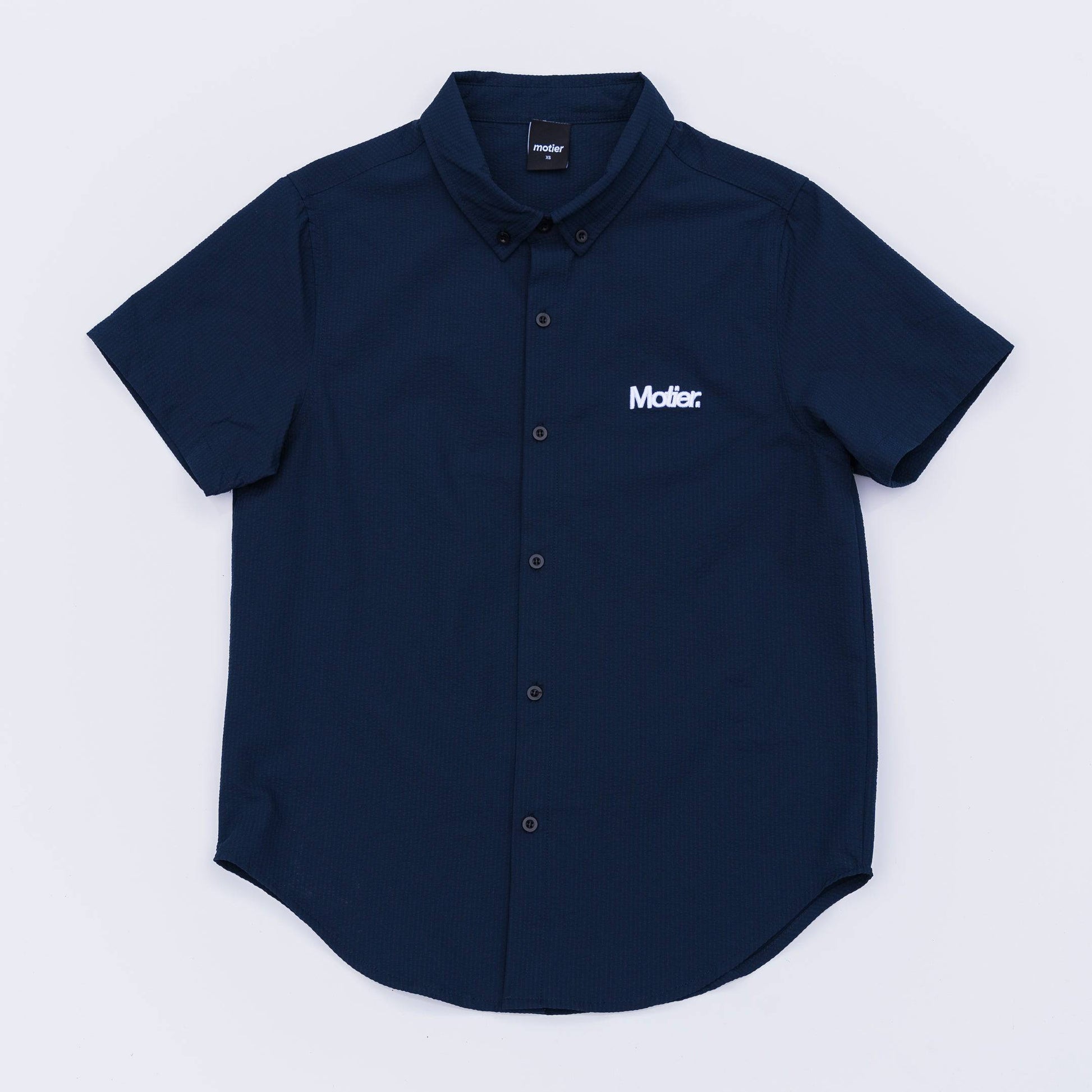 The Winston Seersucker Button Down (Navy) - Motier Lafayette 