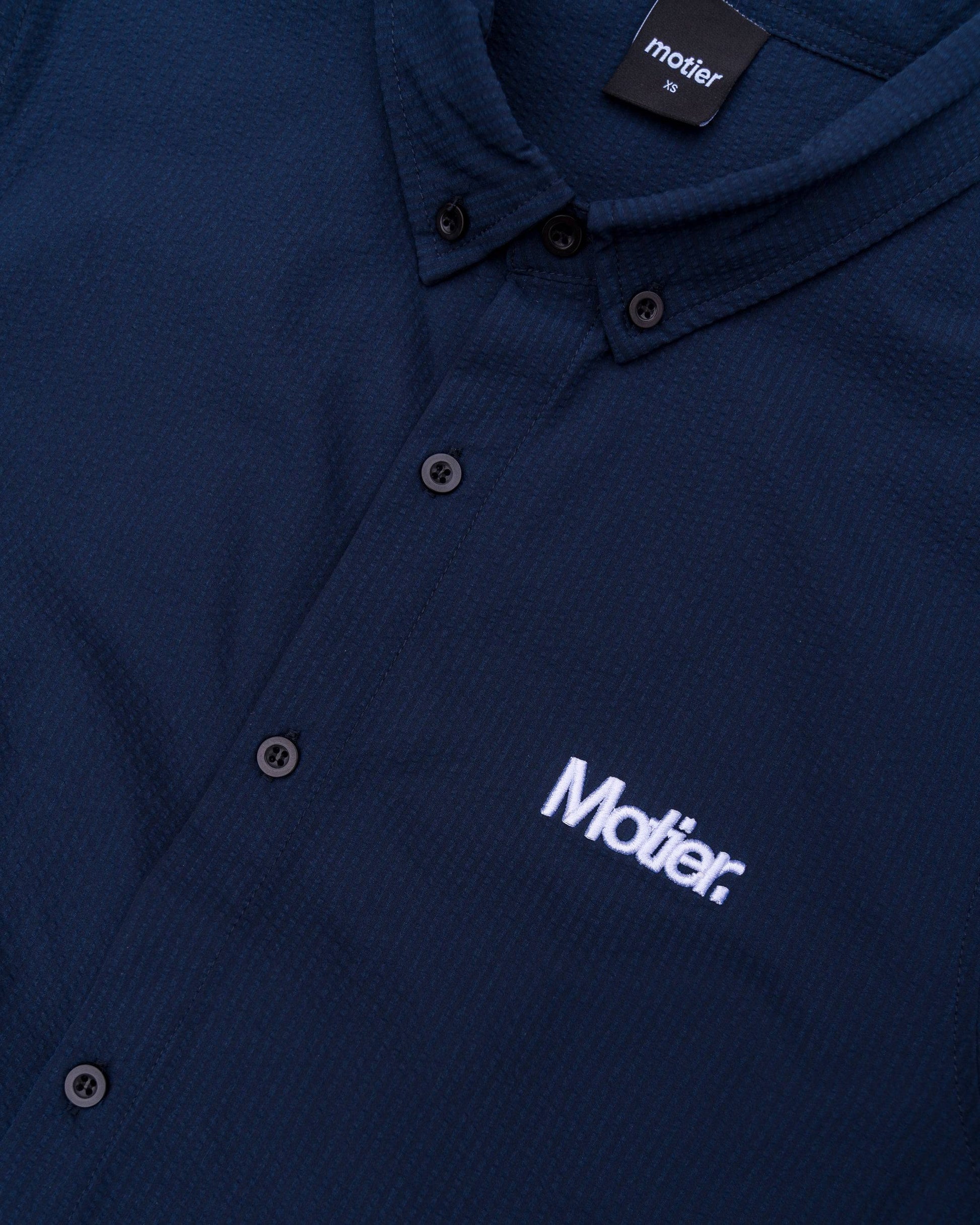 The Winston Seersucker Button Down (Navy) - Motier Lafayette 
