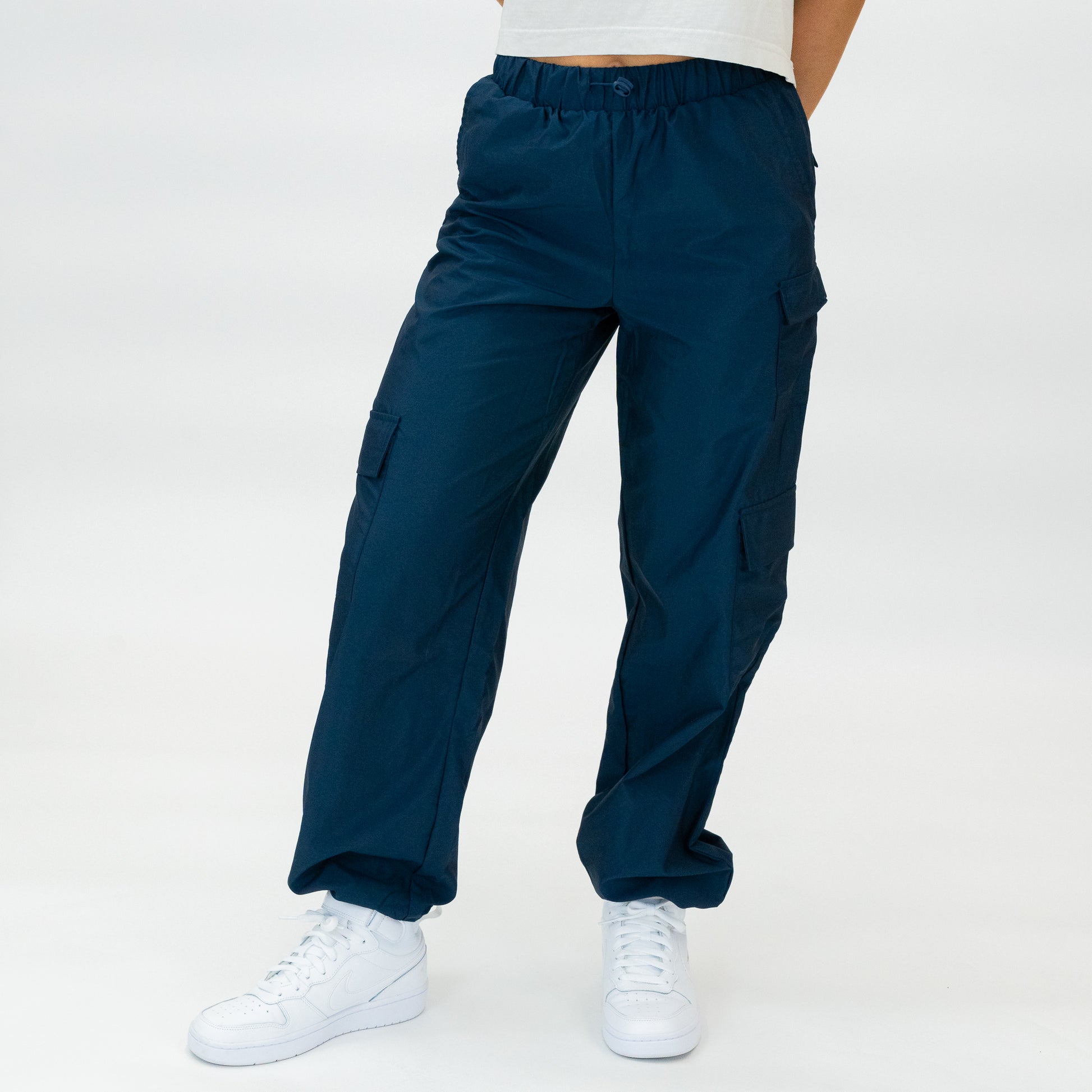 Women's Nylon Track Pants (Navy) - Motier Lafayette 