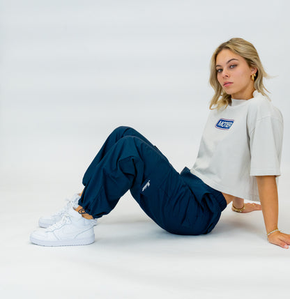 Women's Nylon Track Pants (Navy) - Motier Lafayette 