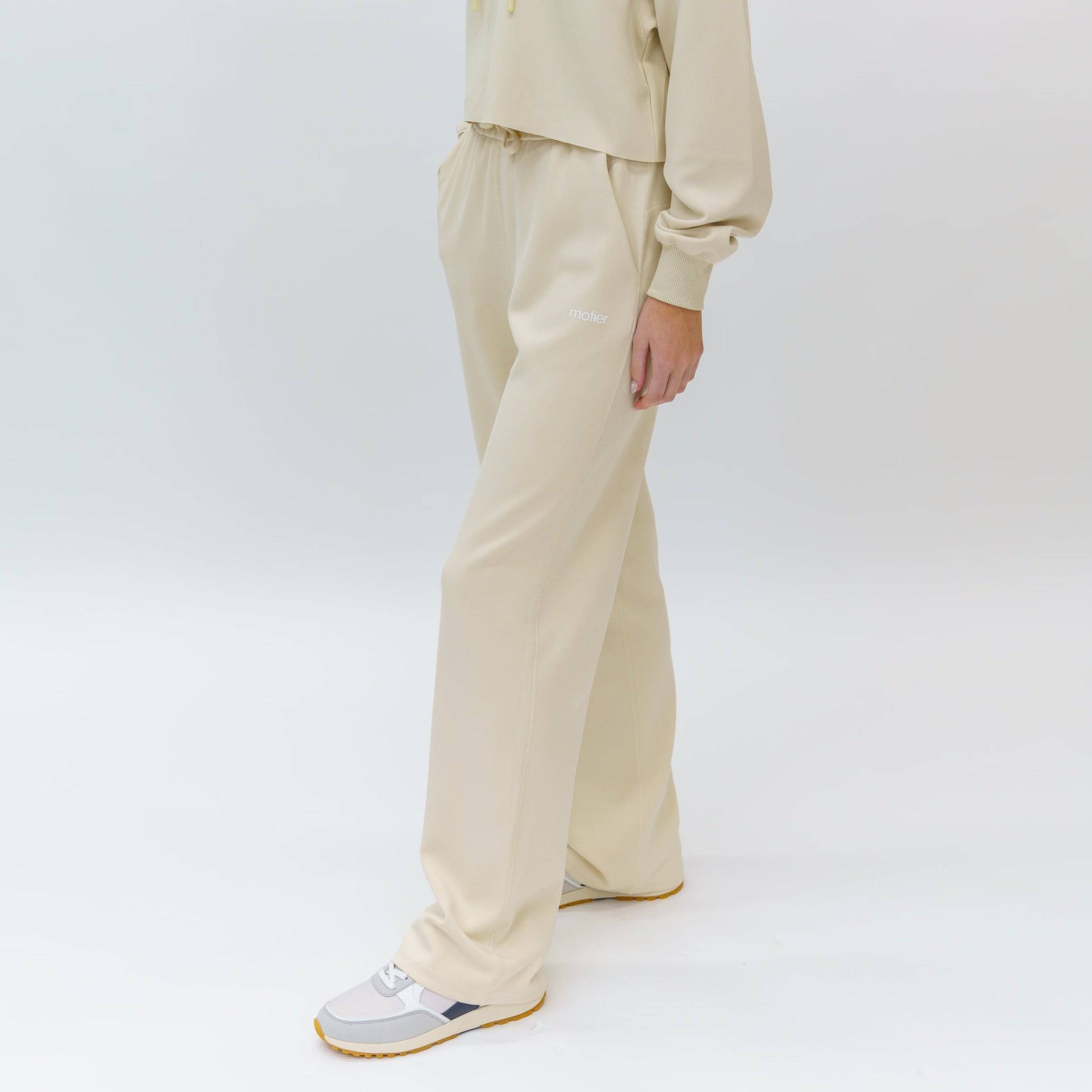 Wide leg pants cream sale