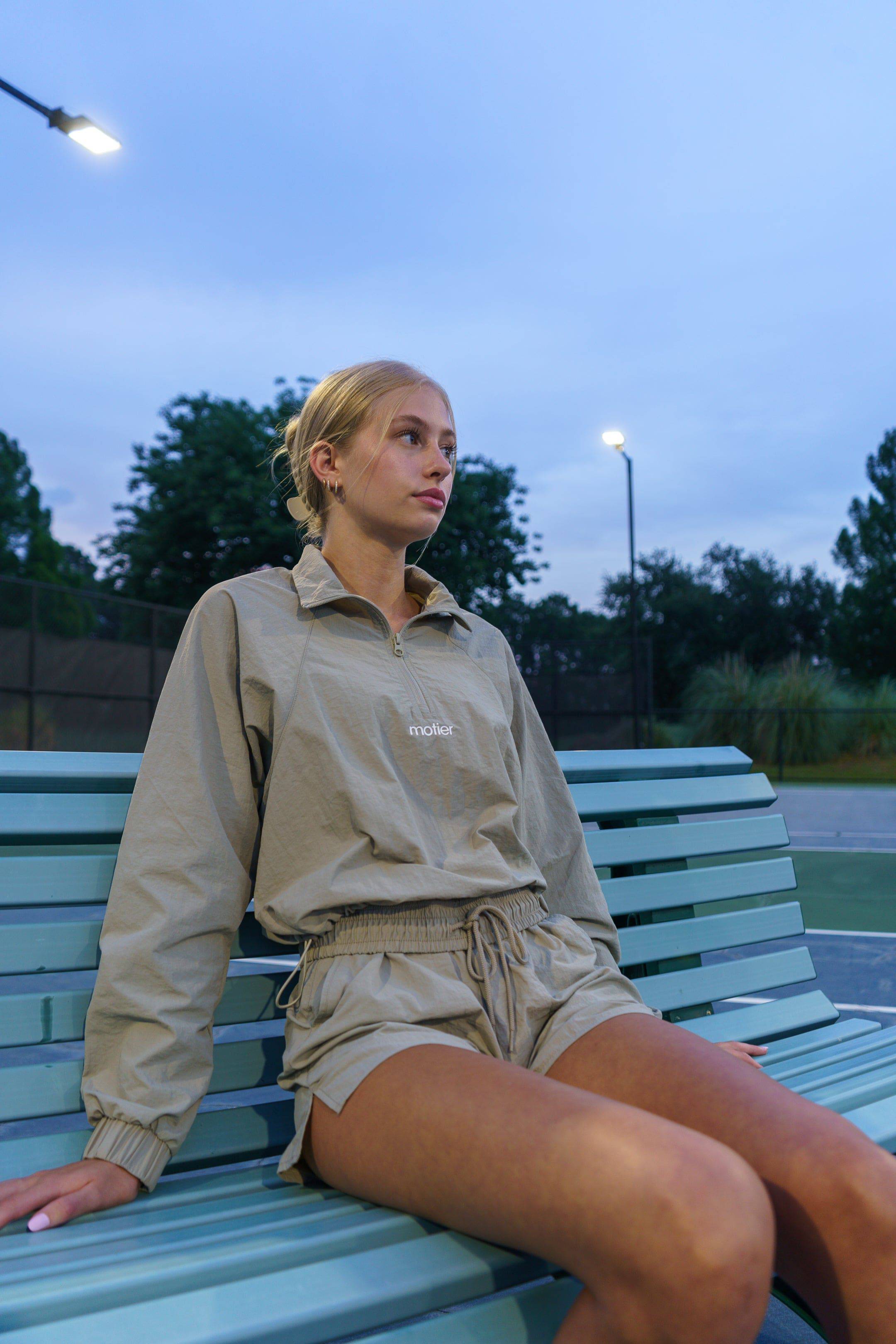 Nyx Wrinkle Nylon Lounge Shorts (Lt. Sage) - Motier Lafayette 