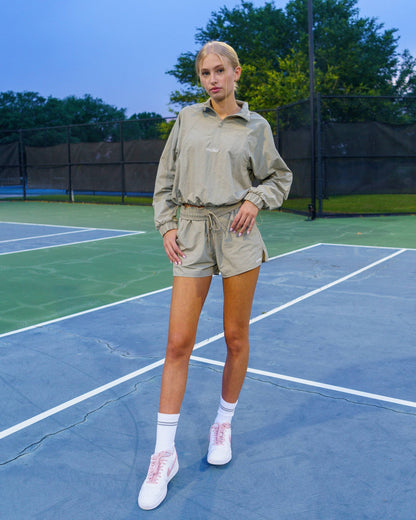 Nyx Wrinkle Nylon Lounge Shorts (Lt. Sage)