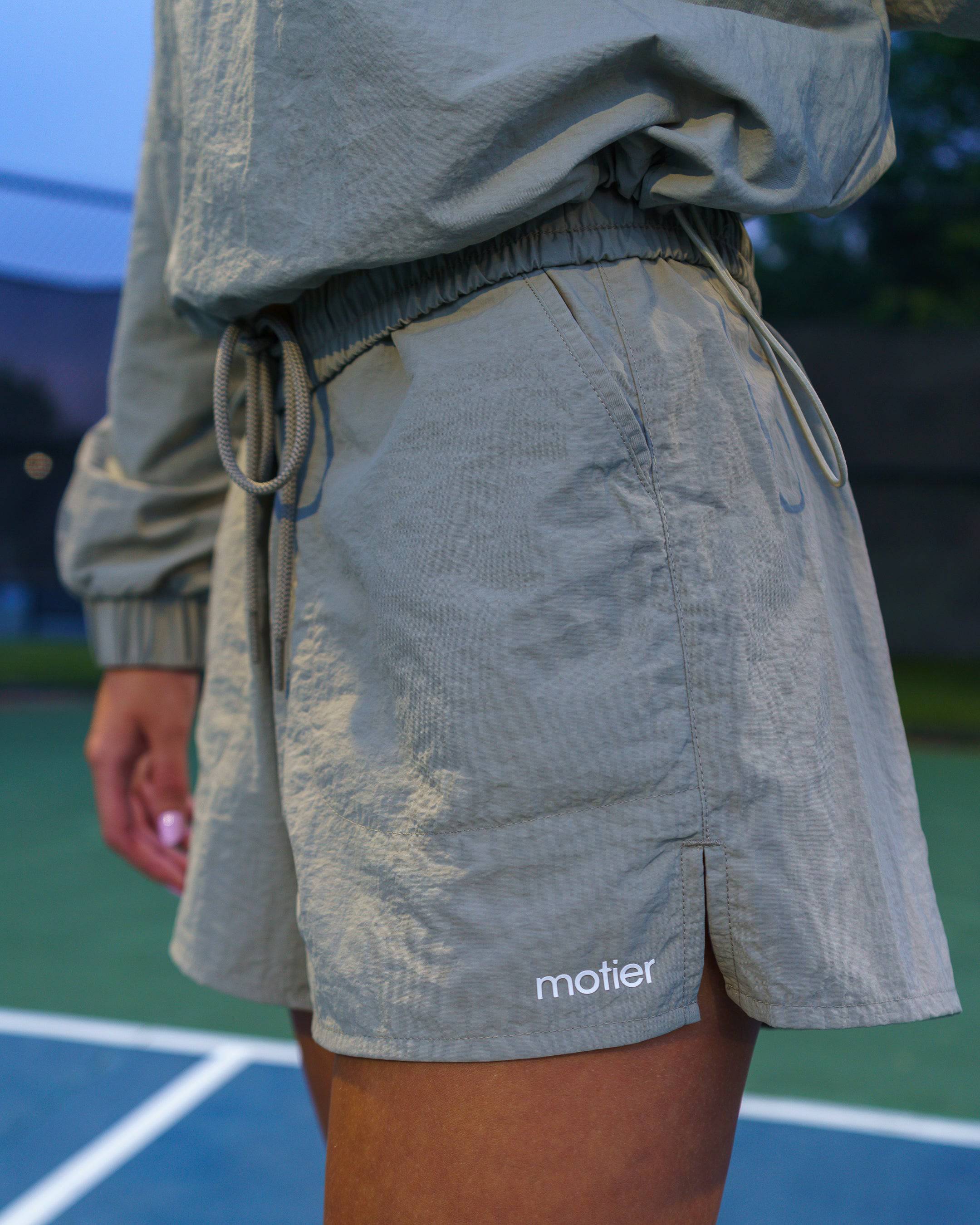 Nyx Wrinkle Nylon Lounge Shorts (Lt. Sage) - Motier Lafayette 