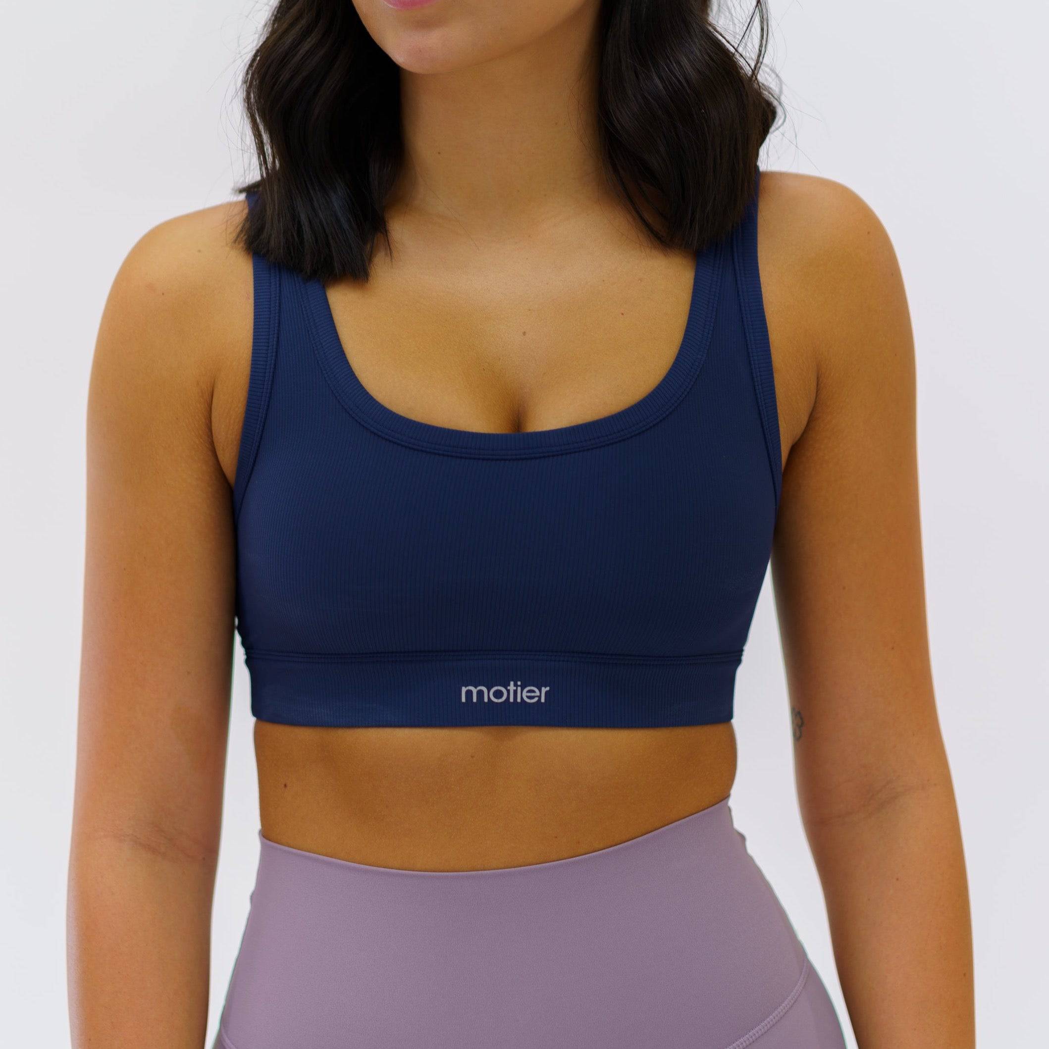 Nyx Ribbed Active Bra (Navy) - Motier Lafayette 