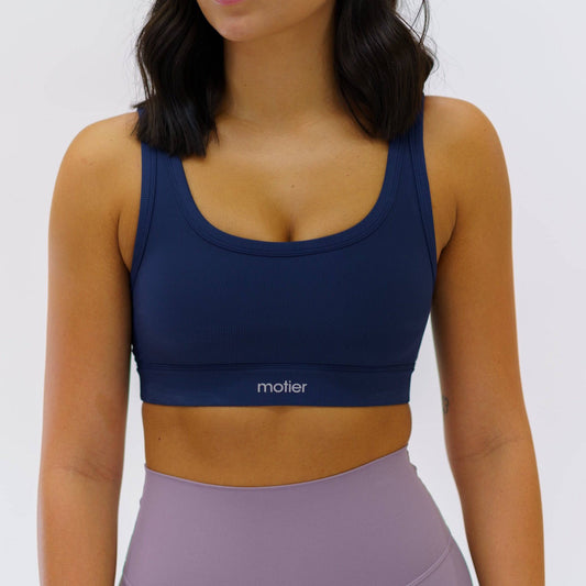 Nyx Ribbed Active Bra (Navy) - Motier Lafayette 