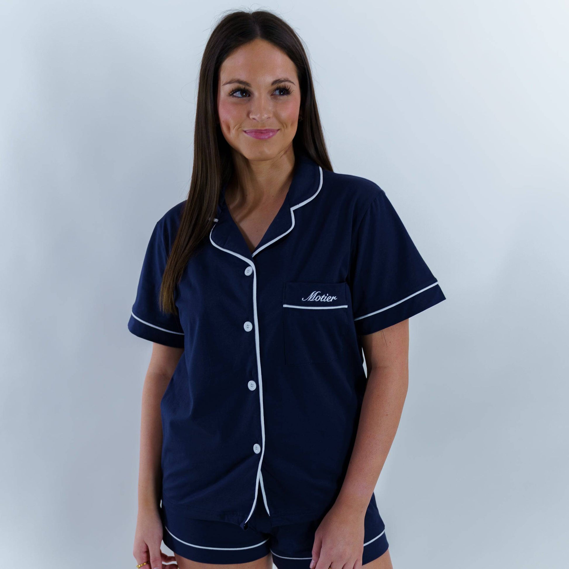 The Motier Pajama Set (Navy) - Motier Lafayette 