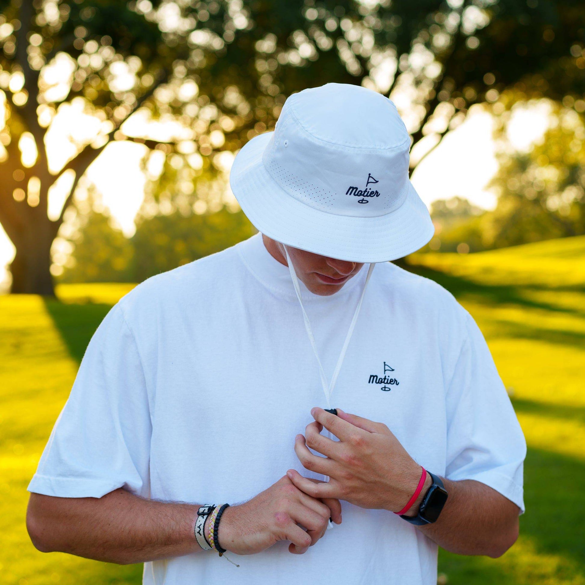 The Motier Tour Performance Bucket Hat (White) - Motier Lafayette 