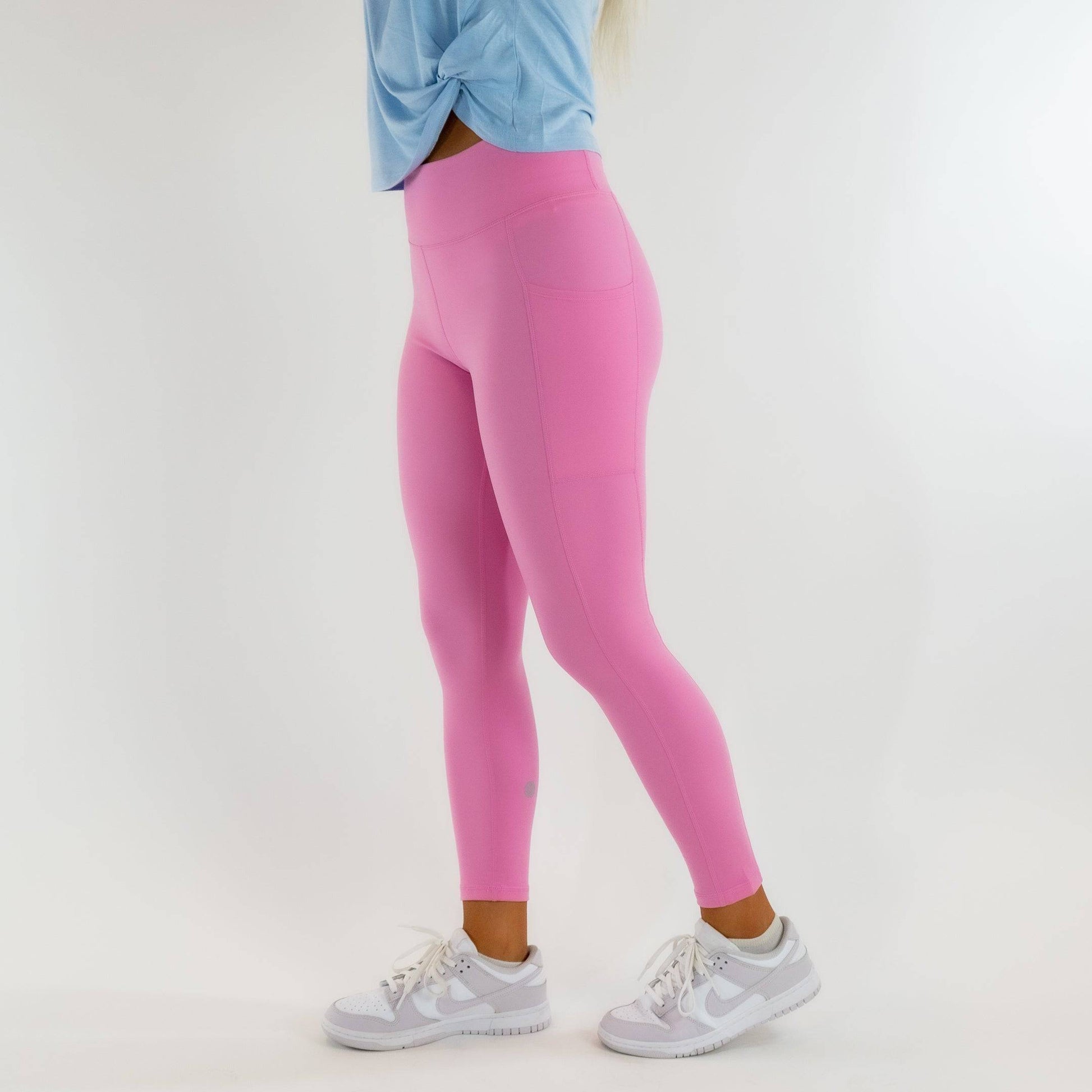 Lycra Contour Highwaist Leggings (Pink) - Motier Lafayette 