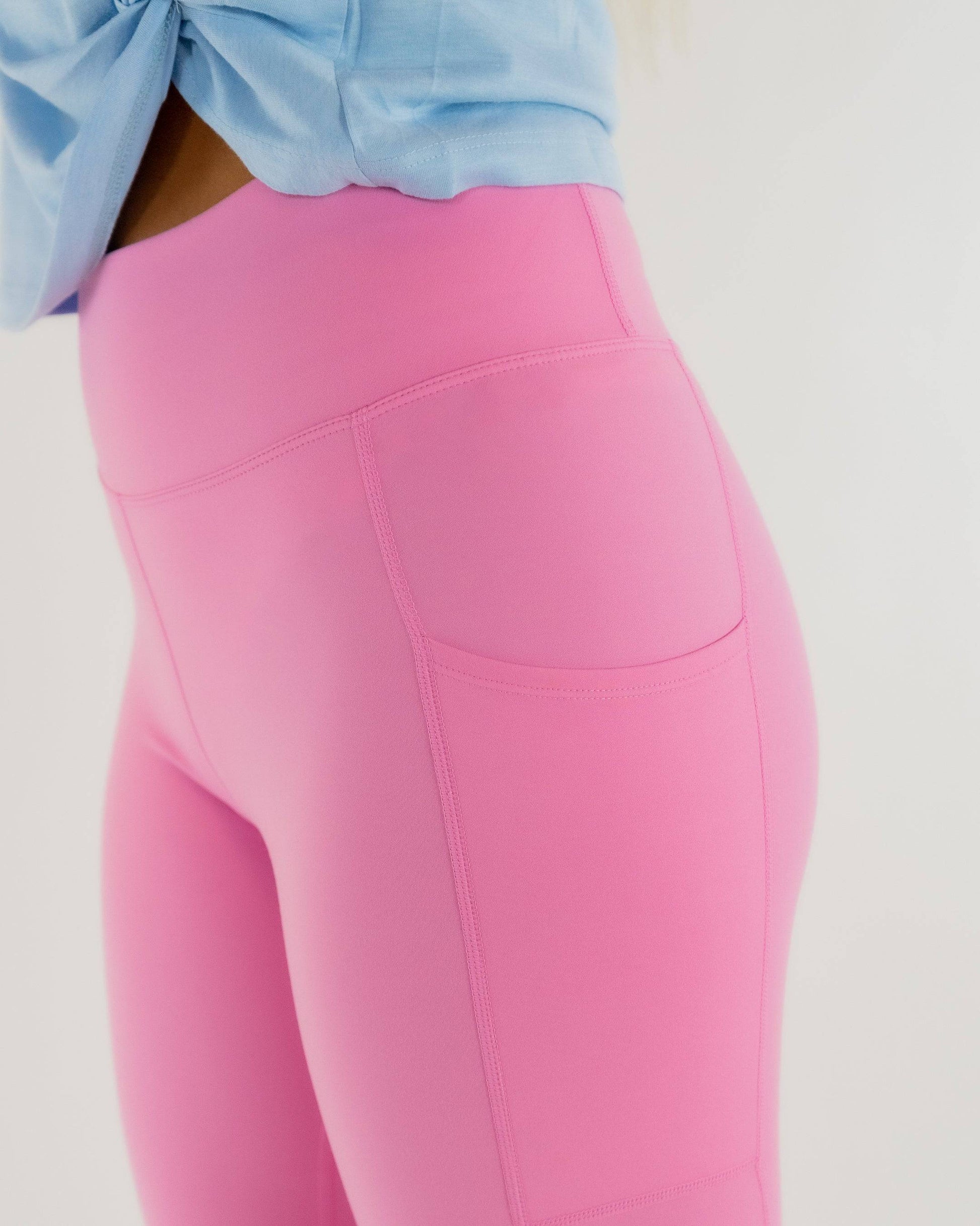 Lycra Contour Highwaist Leggings (Pink) - Motier Lafayette 