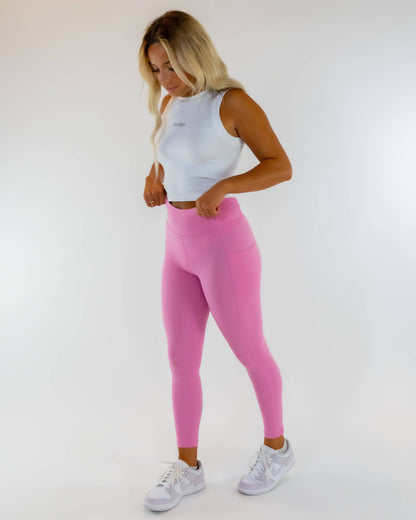 Lycra Contour Highwaist Leggings (Pink) - Motier Lafayette 