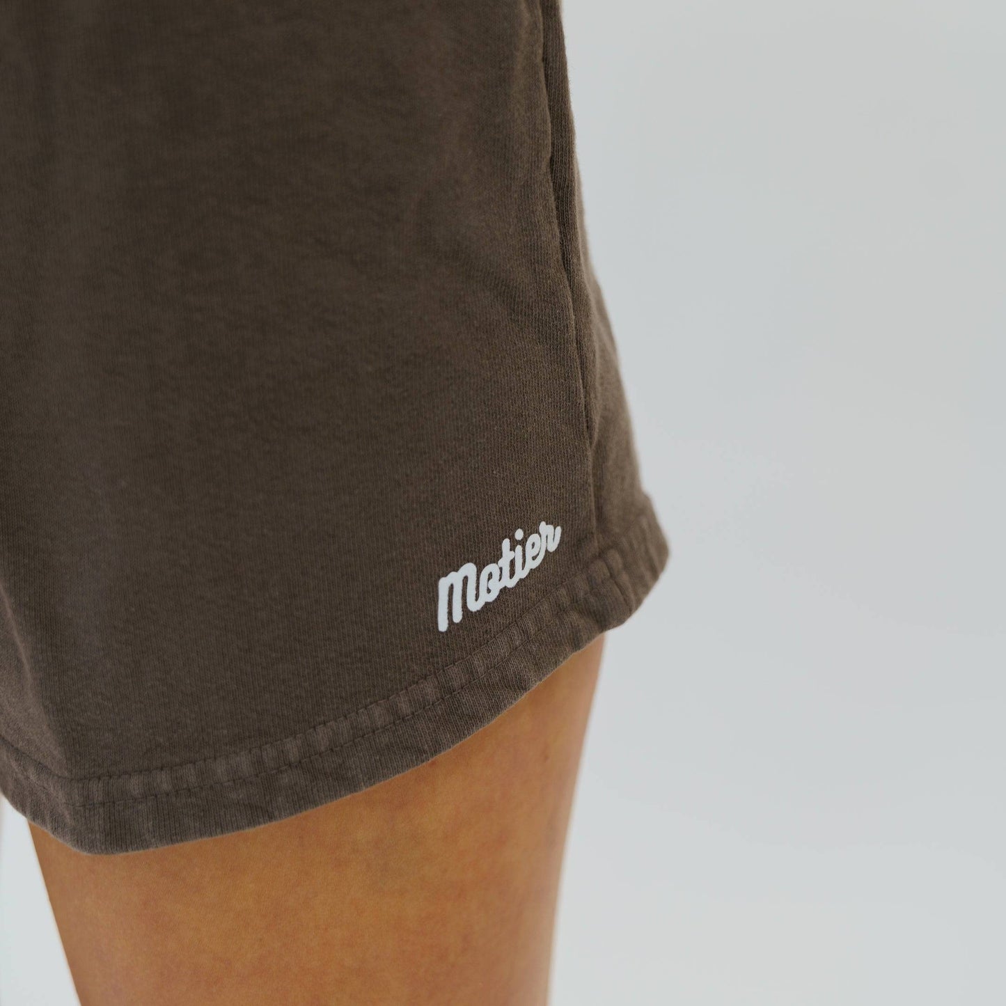 The Core Pin Script Luxe Sweatshorts (French Roast) - Motier Lafayette 