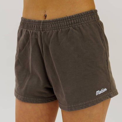 The Core Pin Script Luxe Sweatshorts (French Roast) - Motier Lafayette 
