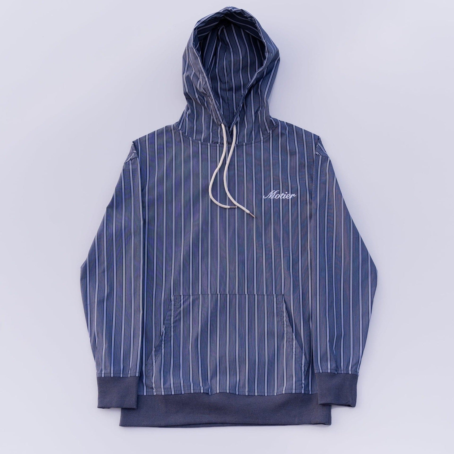 The Lightweight Pinstripe Hoodie (Navy) XS - Main Image