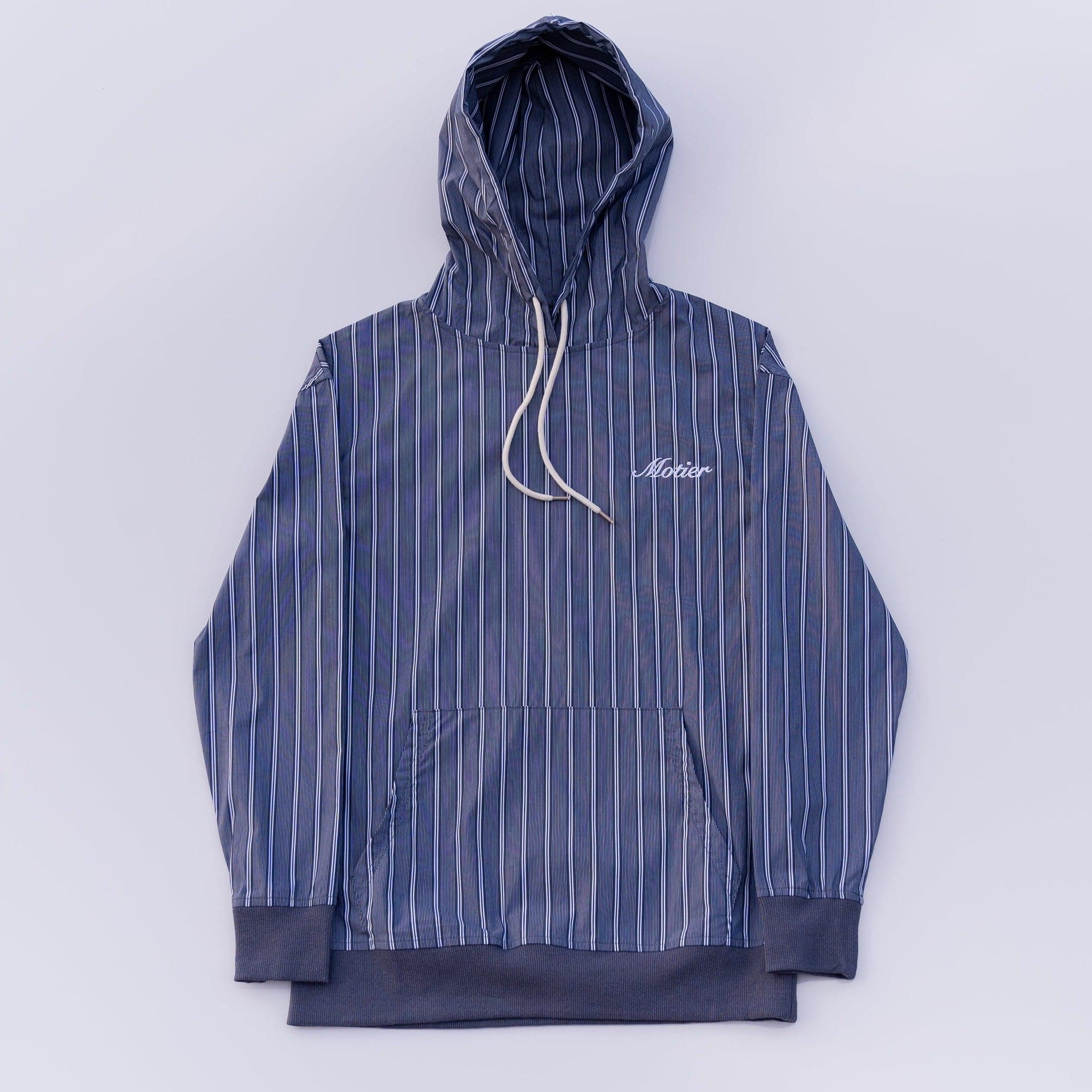 The Lightweight Pinstripe Hoodie (Navy) - Motier Lafayette 